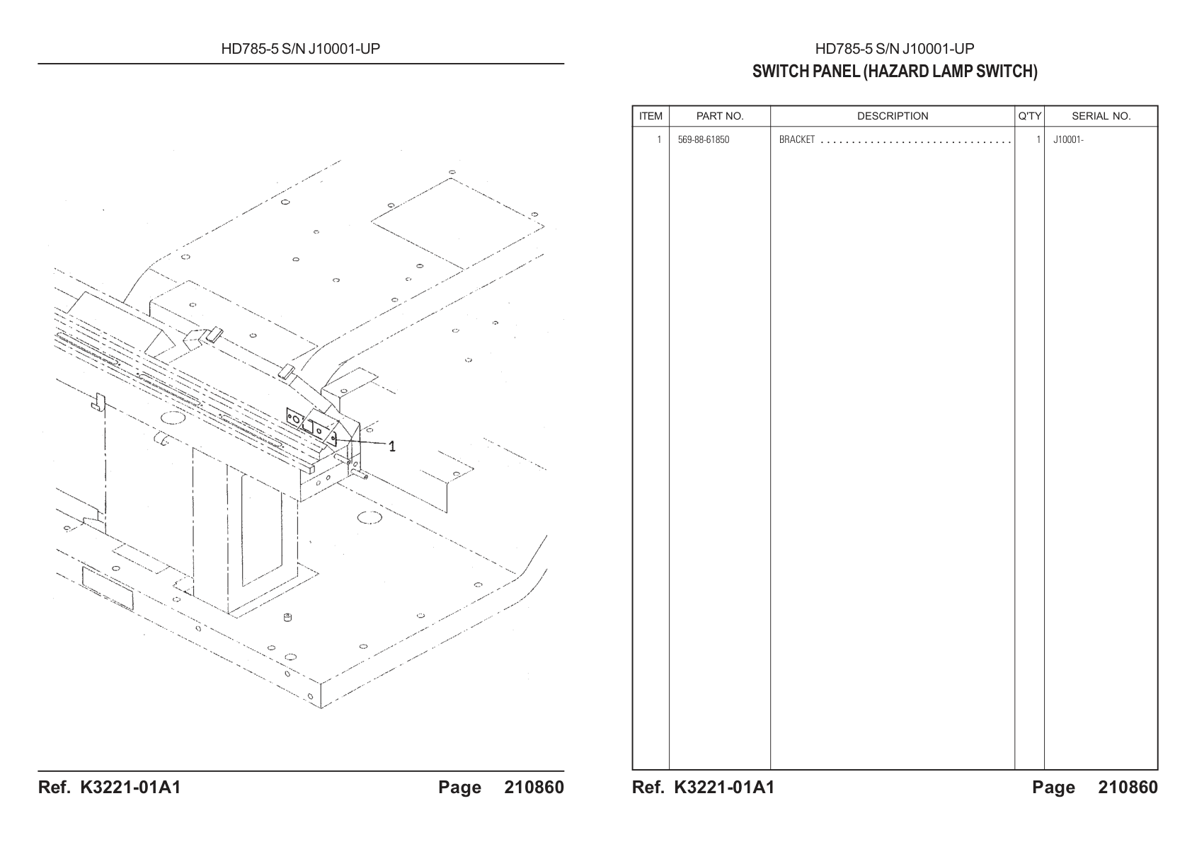 Bracket 569-88-61850 for Komatsu HD785-5 Rigid Dump Truck