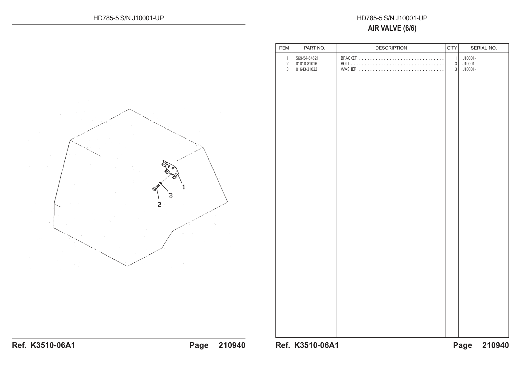 Bracket 569-54-64621 for Komatsu HD785-5 Rigid Dump Truck