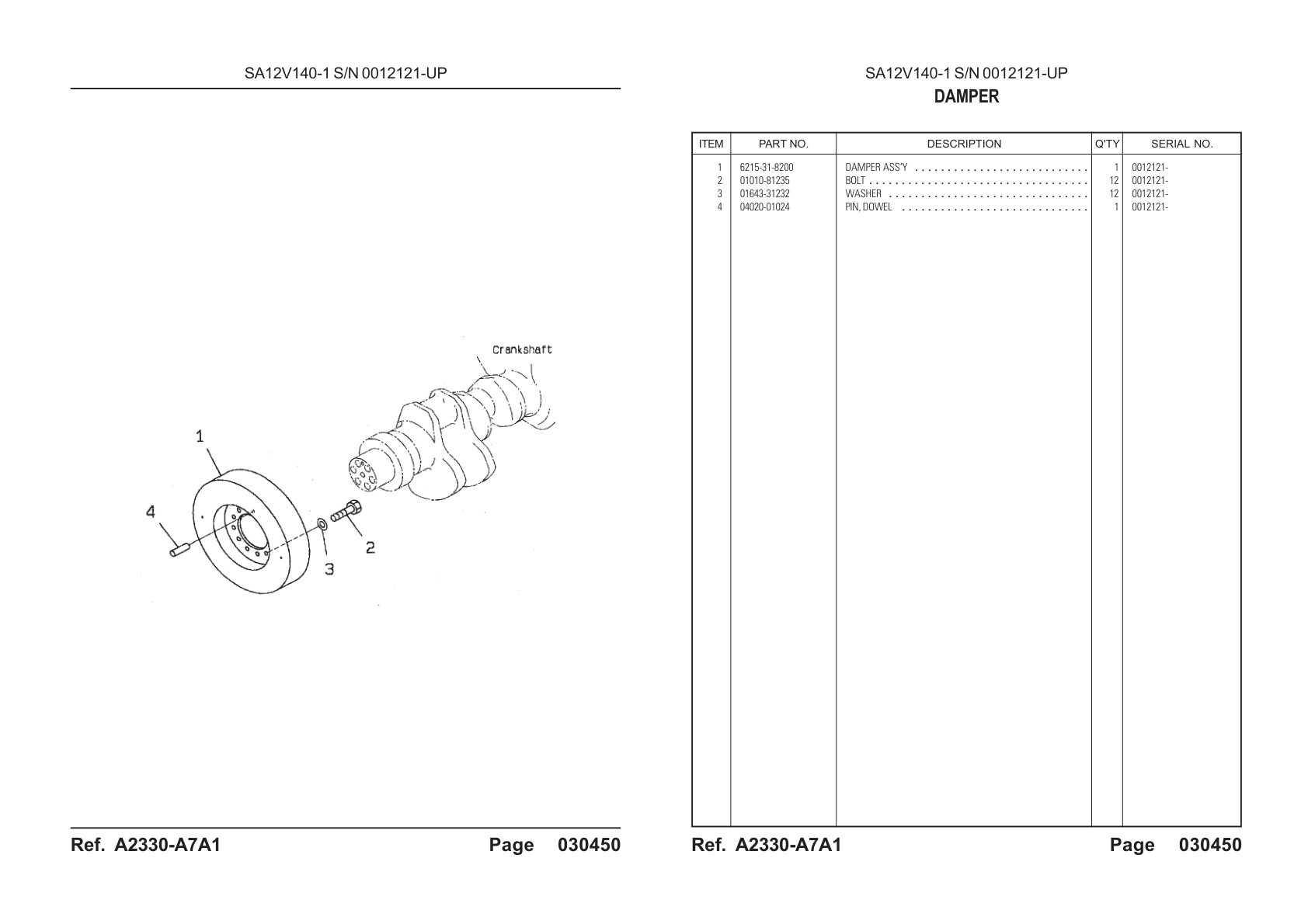 OEM exploded diagram and parts table — Dowel Pin