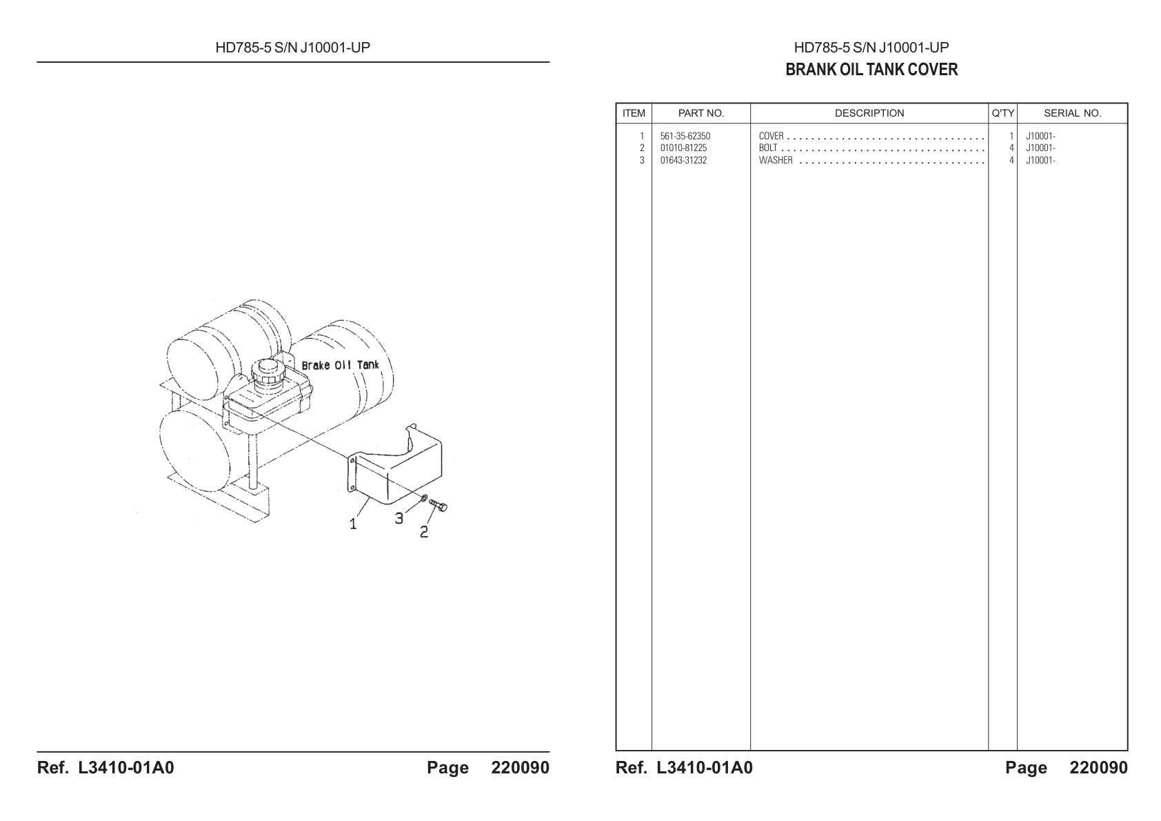 Cover 561-35-62350 for Komatsu HD785-5 Rigid Dump Truck