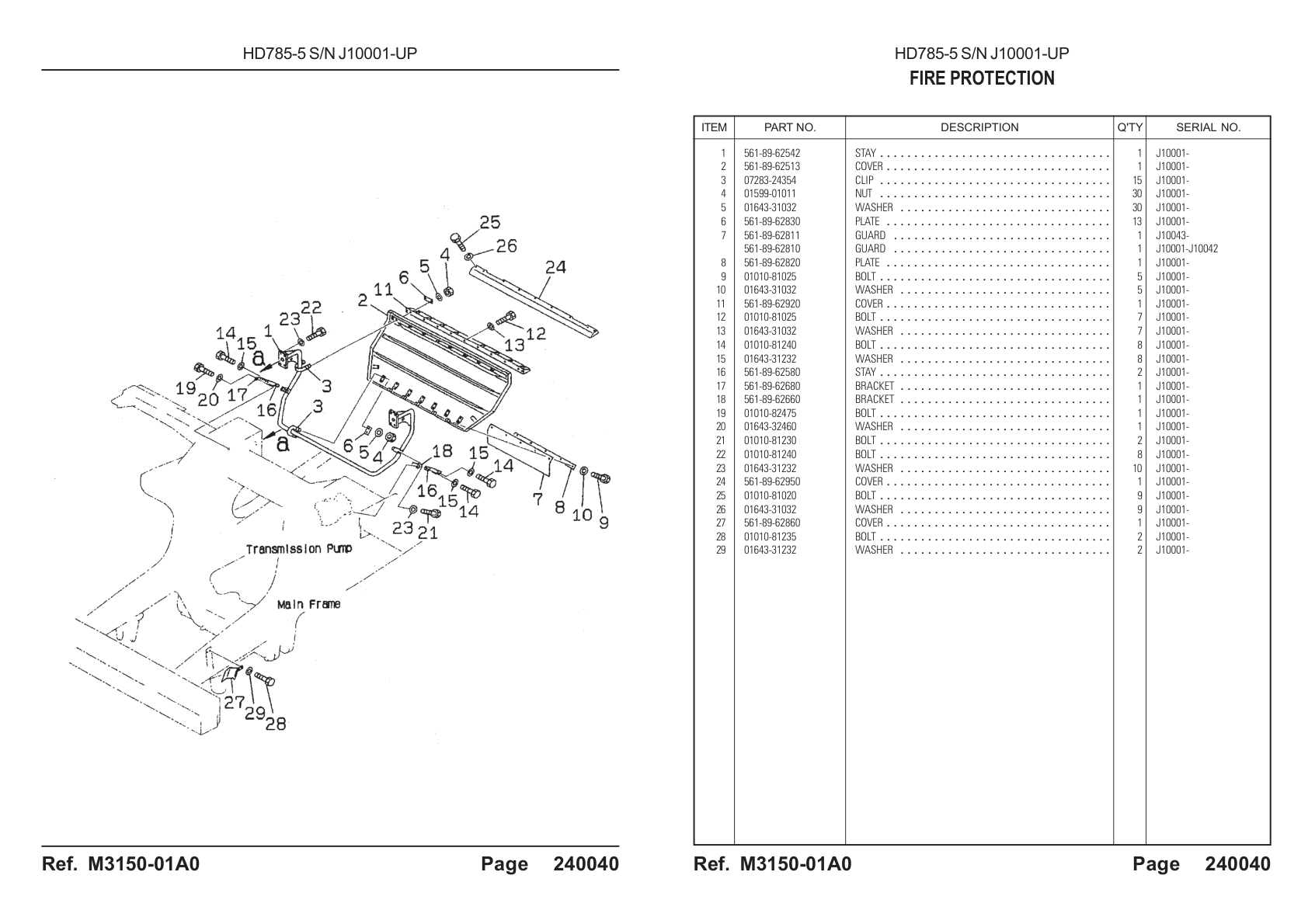 Bracket 561-89-62680 for Komatsu HD785-5 Rigid Dump Truck