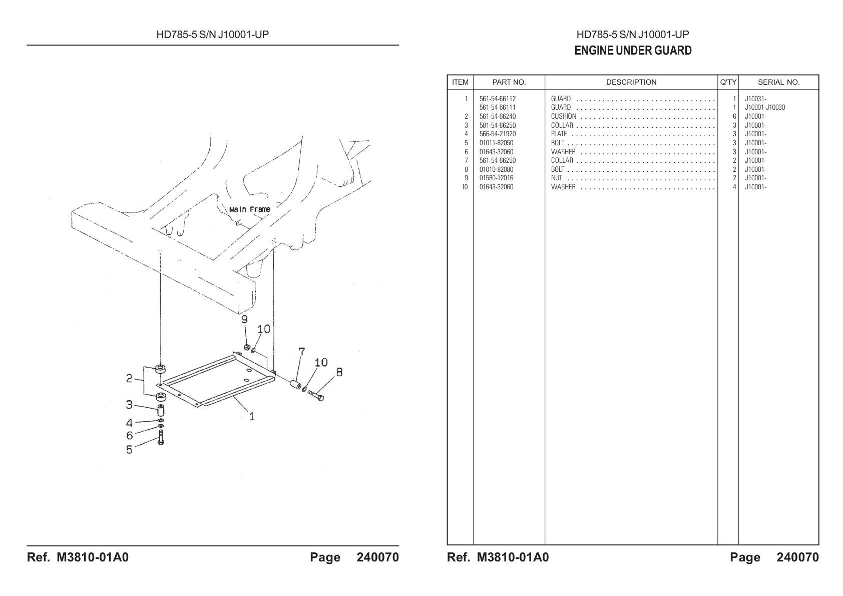 Guard 561-54-66112 for Komatsu HD785-5 Rigid Dump Truck