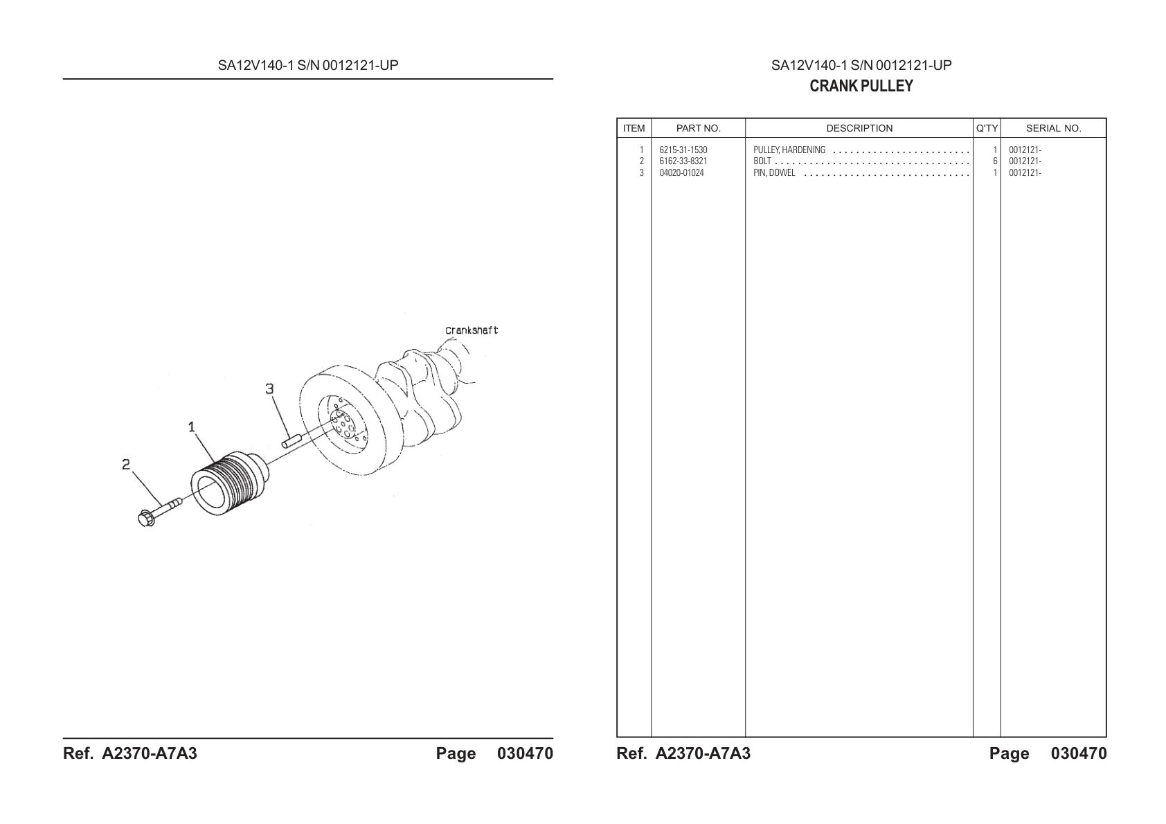 OEM exploded diagram and parts table — Bolt