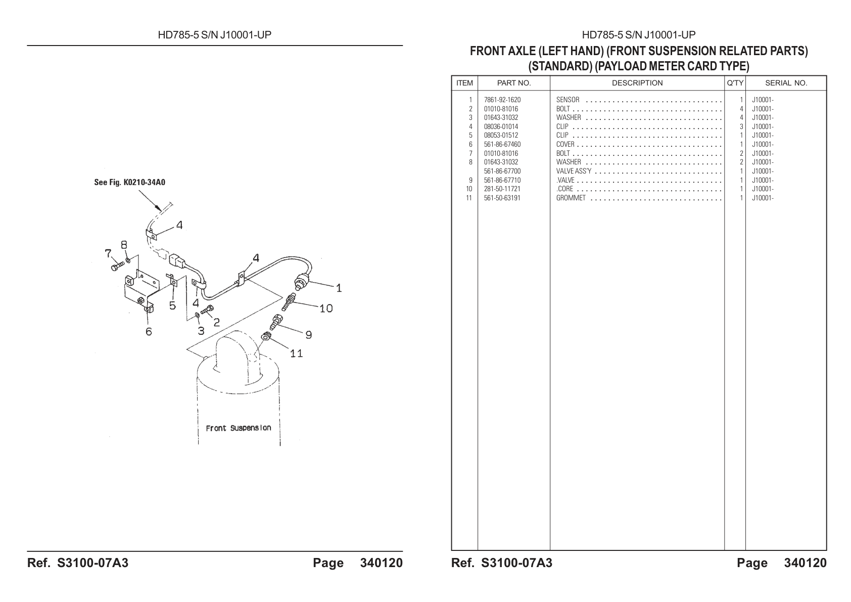 Valve Assembly 561-86-67700 for Komatsu HD785-5 Rigid Dump Truck