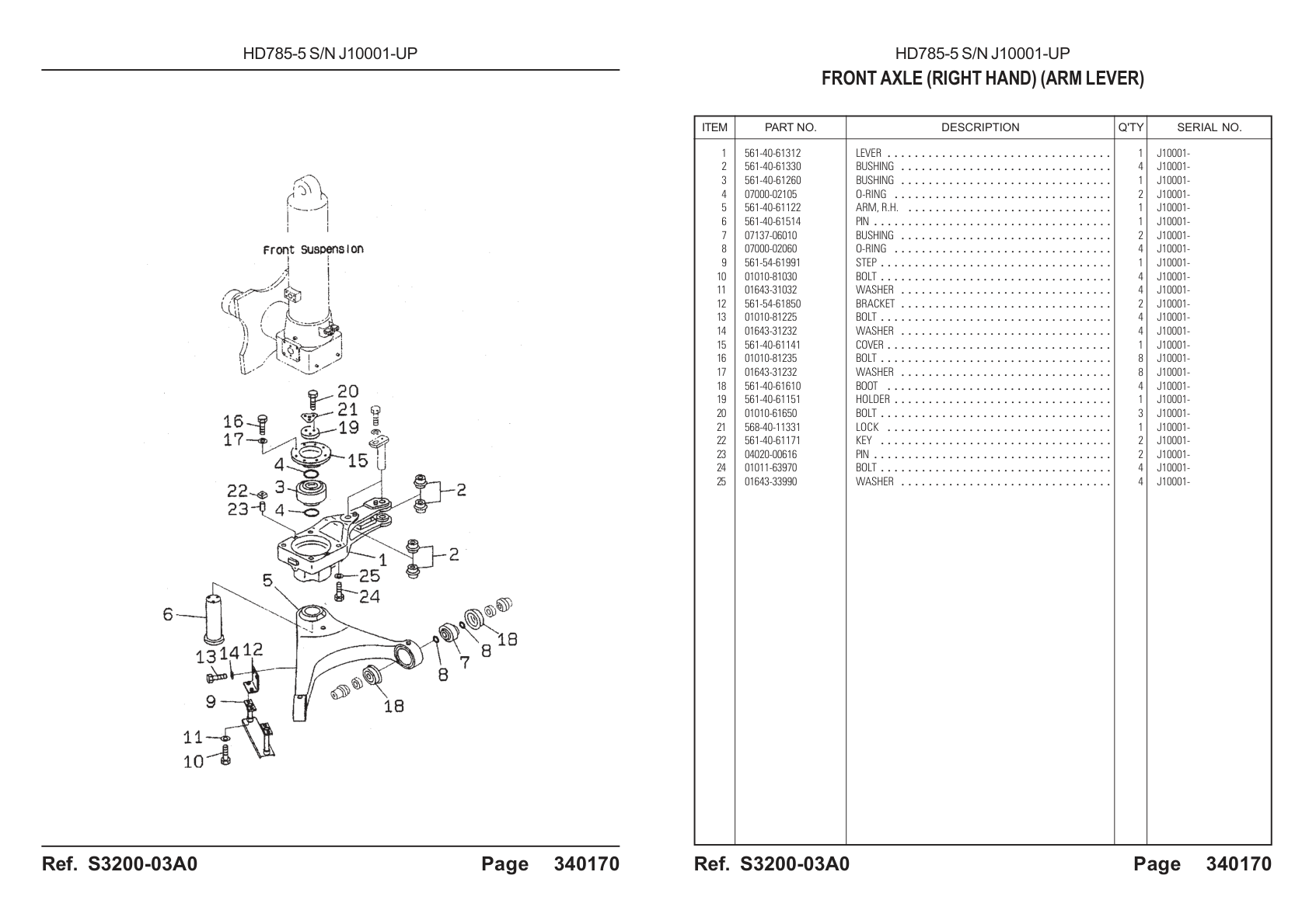 Right Hand Arm 561-40-61122 for Komatsu HD785-5 Rigid Dump Truck