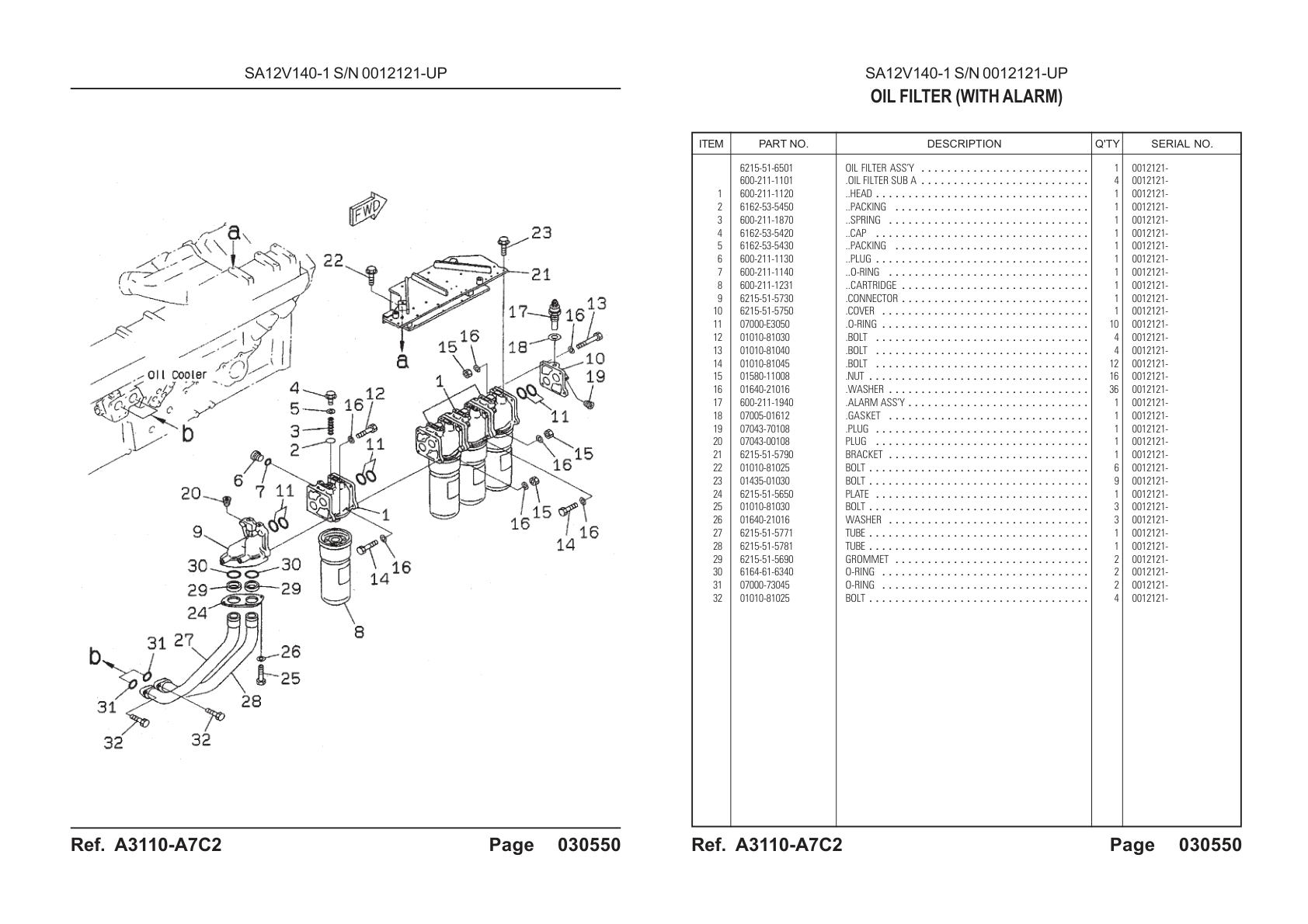OEM exploded diagram and parts table — Washer