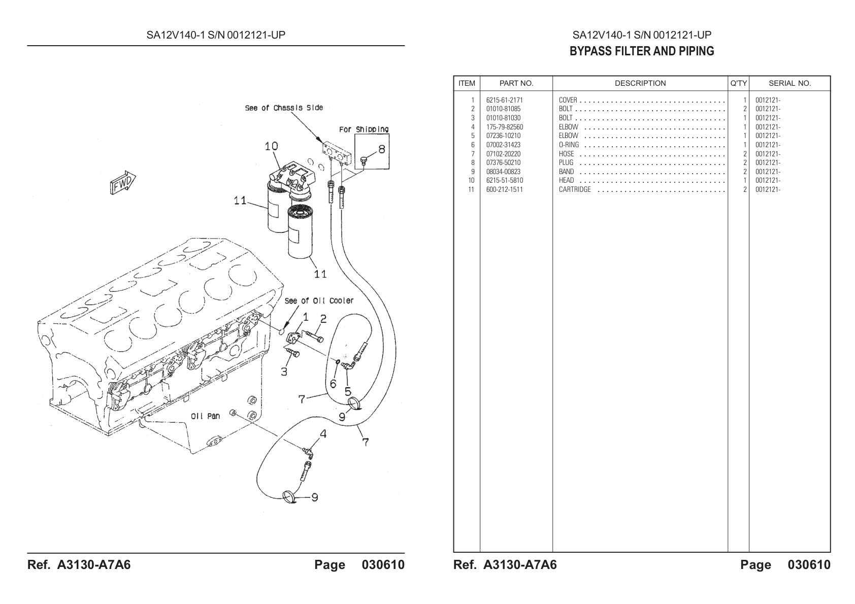 OEM exploded diagram and parts table — Bolt