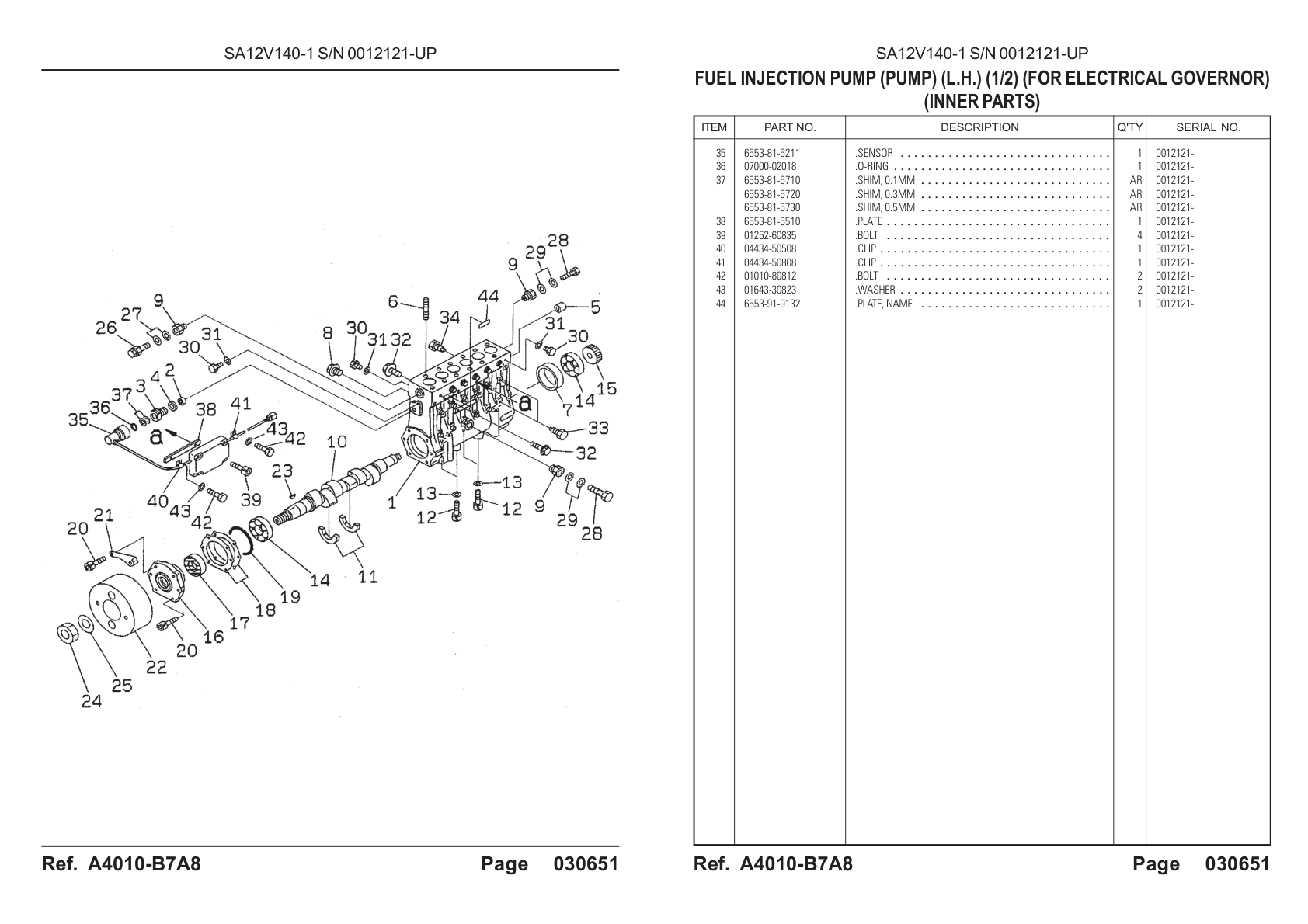 OEM exploded diagram and parts table — Clip