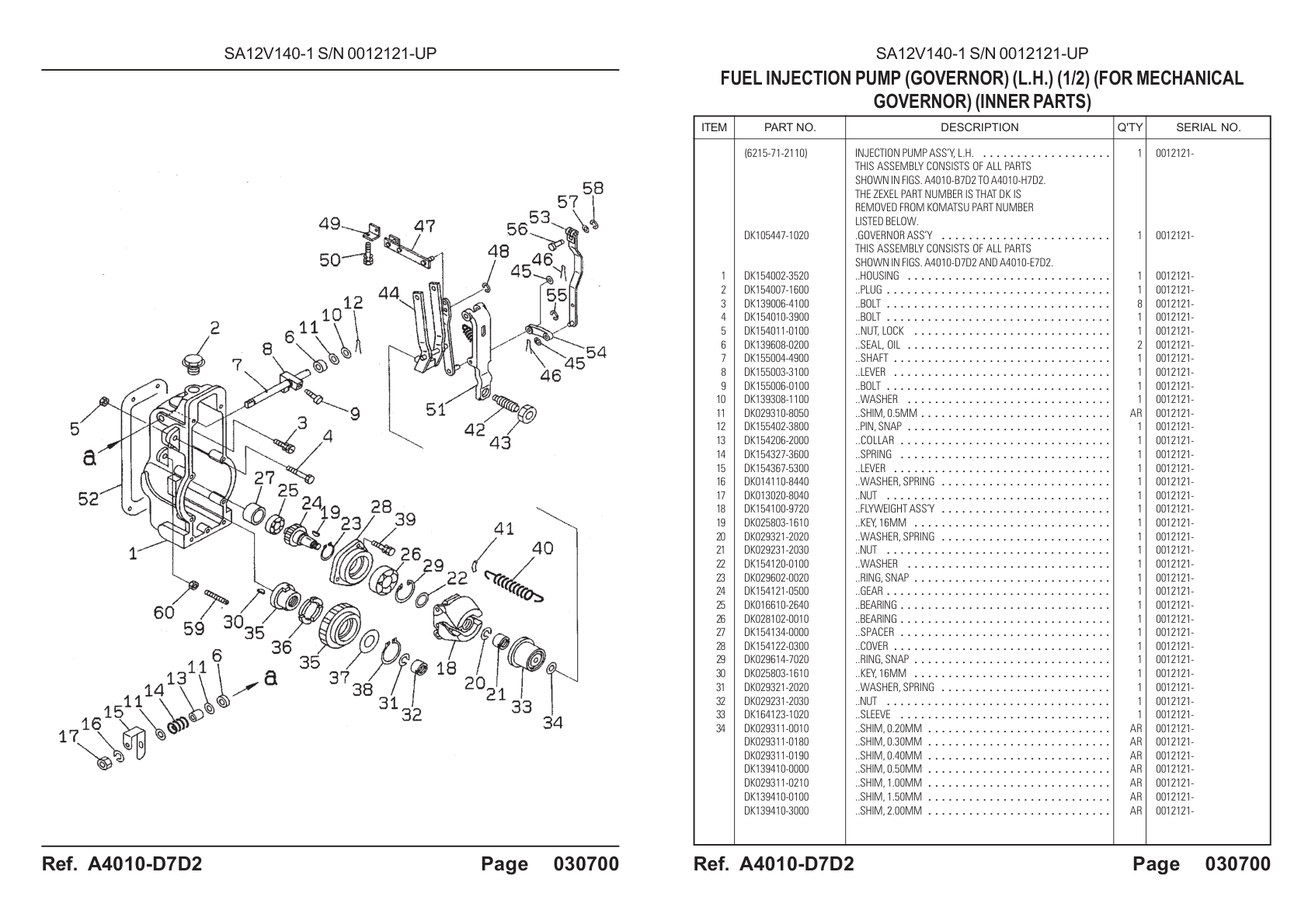 OEM exploded diagram and parts table — Spring Washer