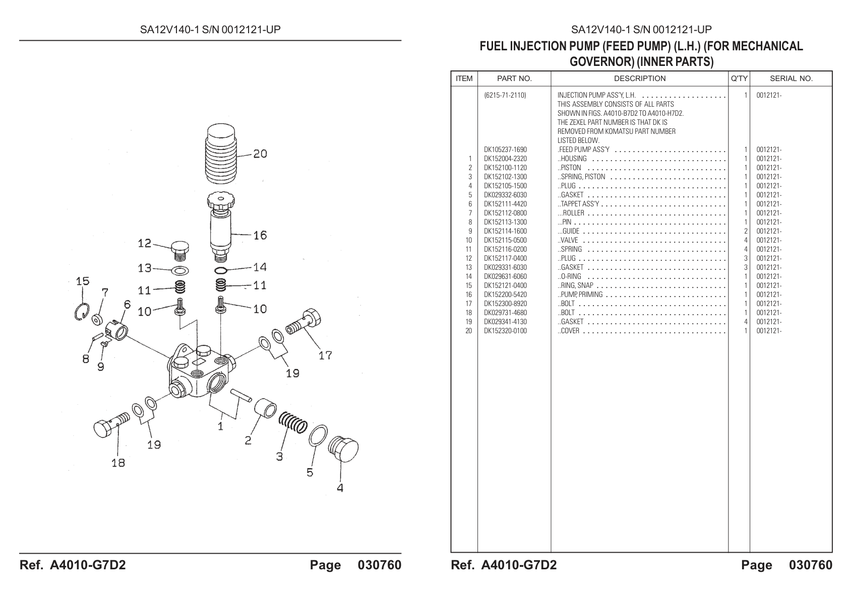 OEM exploded diagram and parts table — Plug
