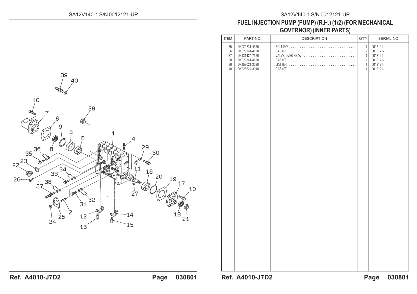 Gasket DK026524-3040 for Komatsu HD785-5 Rigid Dump Truck