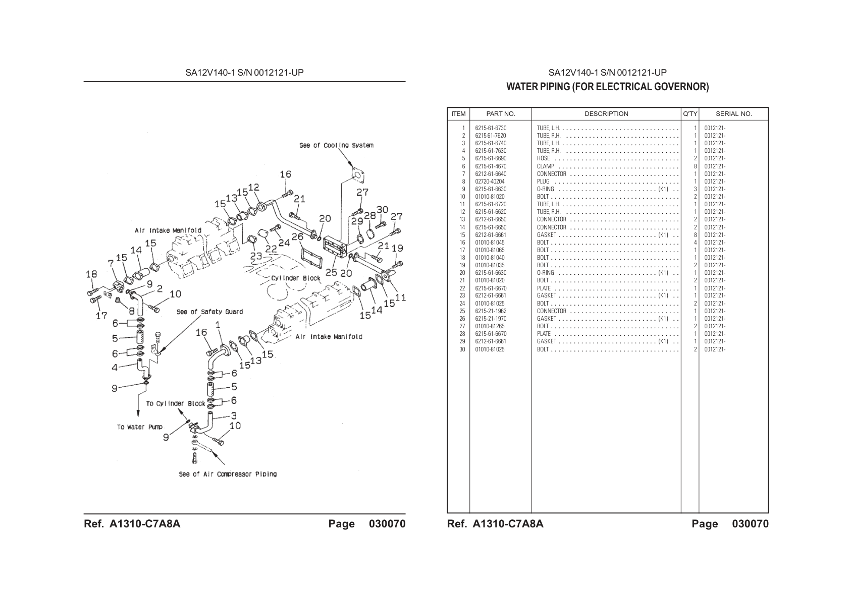 OEM exploded diagram and parts table — Bolt