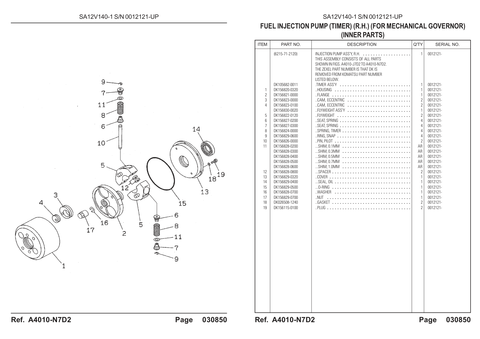 Timer Assembly DK105682-0011 for Komatsu HD785-5 Rigid Dump Truck
