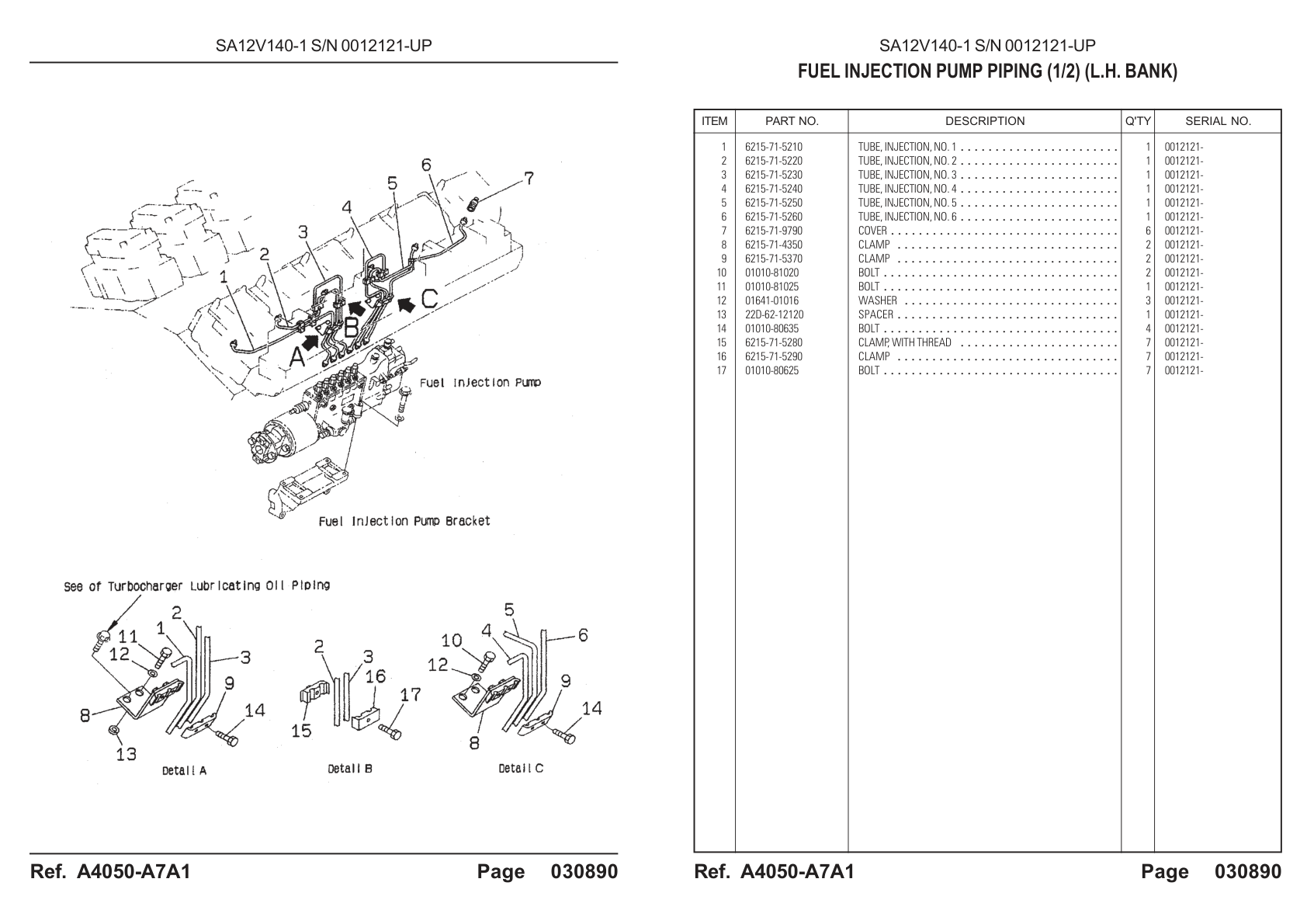 OEM exploded diagram and parts table — Clamp