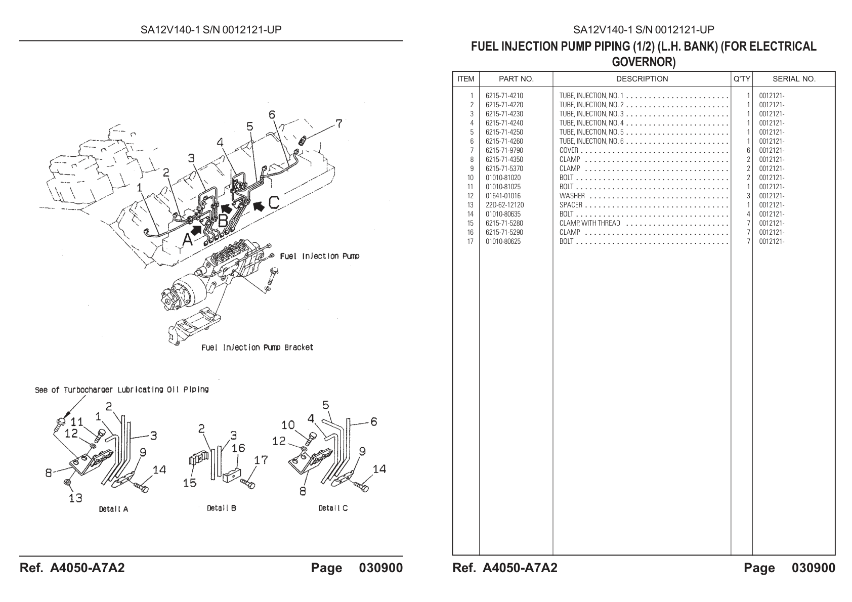 No 1 Injection Tube 6215-71-4210 for Komatsu HD785-5 Rigid Dump Truck