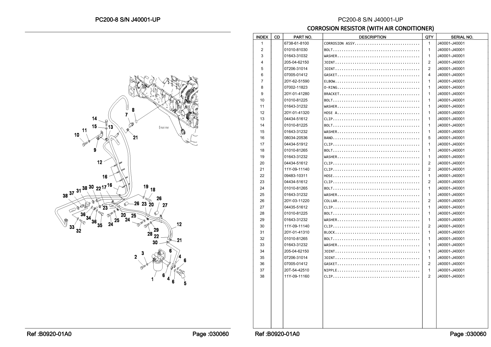 OEM exploded diagram and parts table — Clip