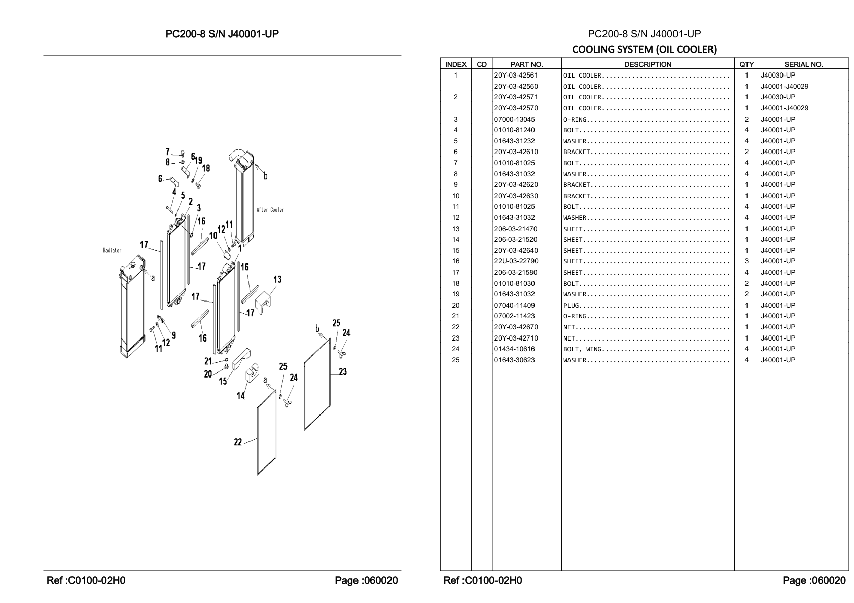OEM exploded diagram and parts table — Bolt