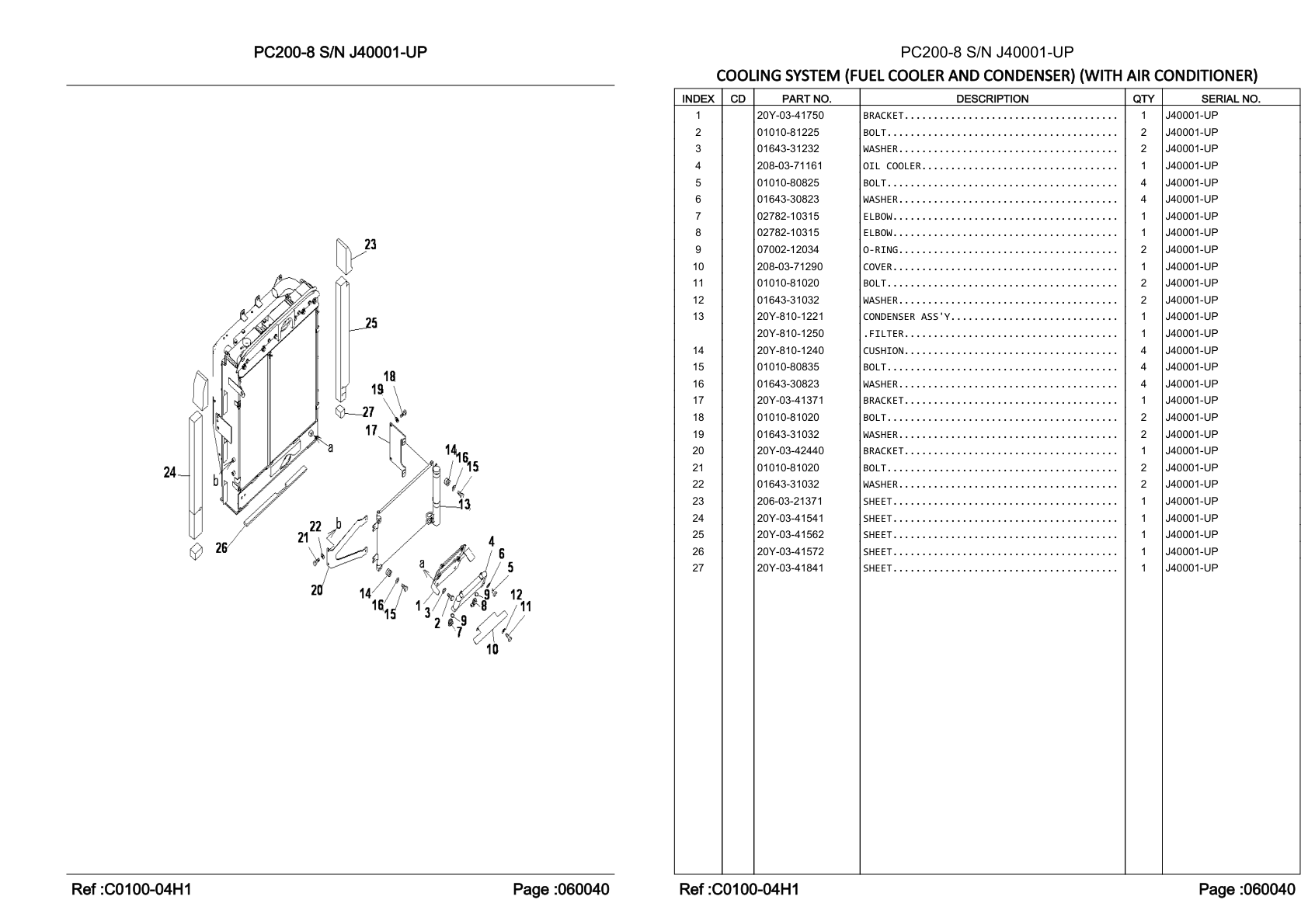 OEM exploded diagram and parts table — Bracket