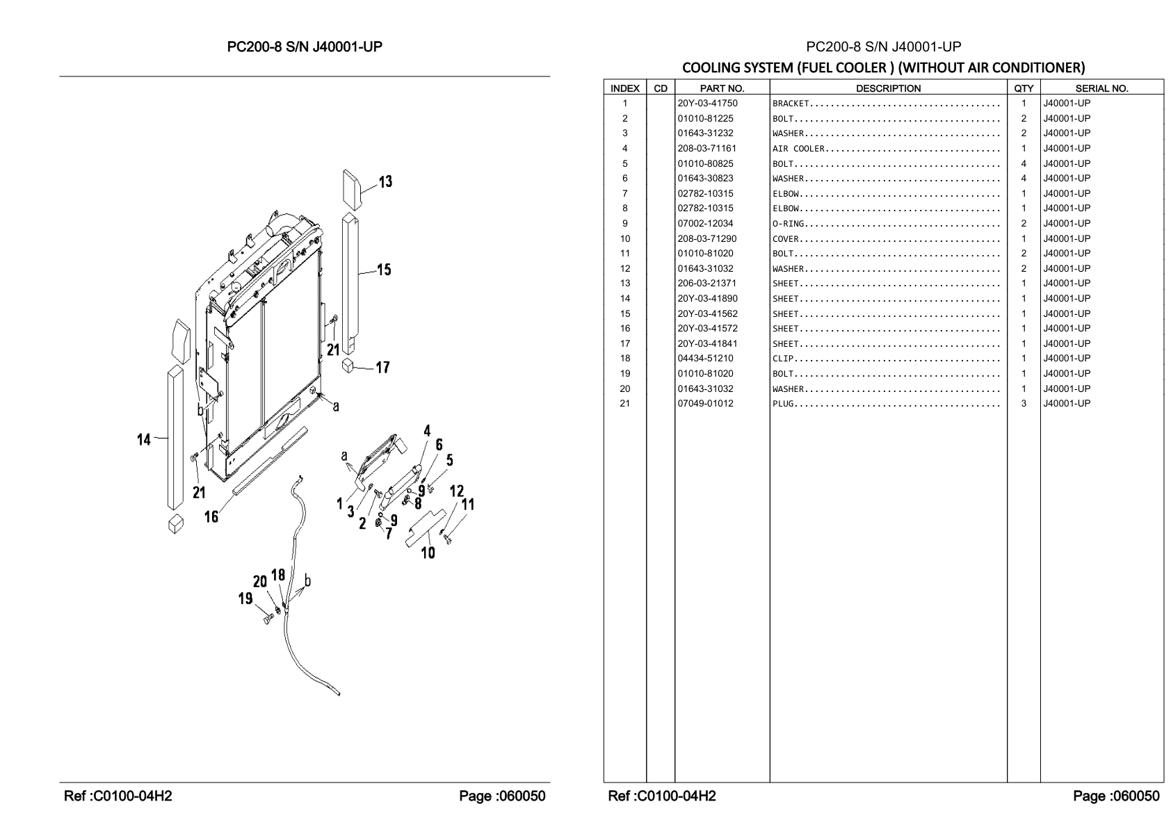 OEM exploded diagram and parts table — Clip