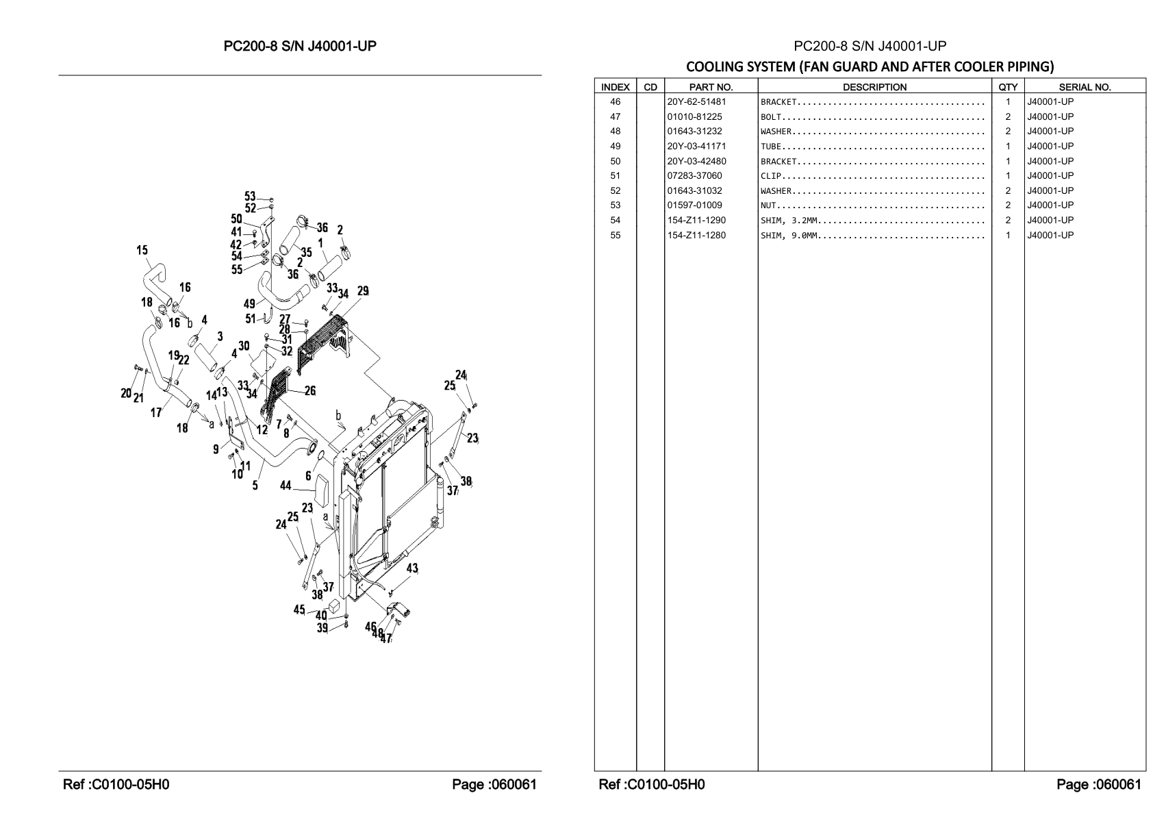 OEM exploded diagram and parts table — Bracket