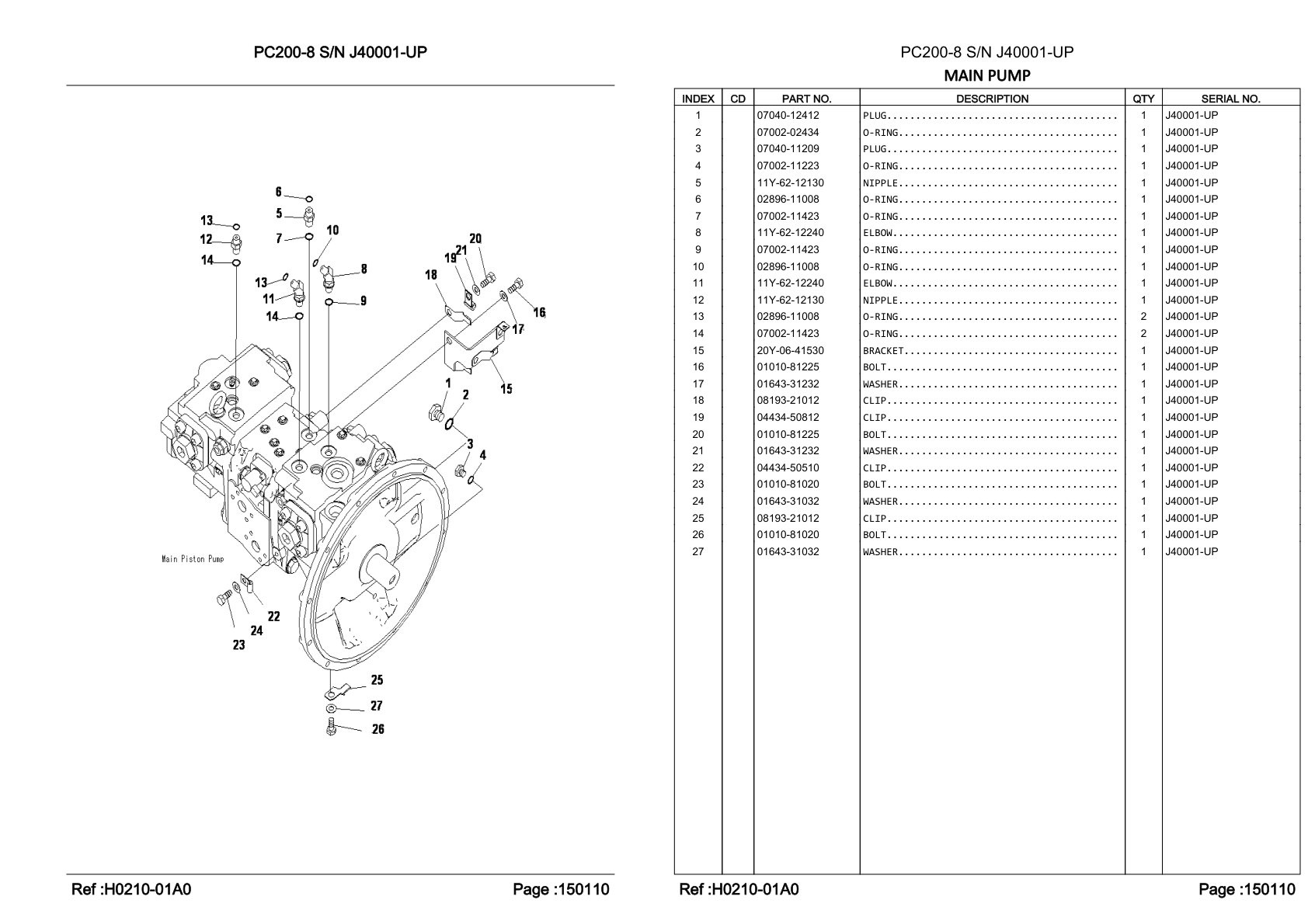 OEM exploded diagram and parts table — Plug