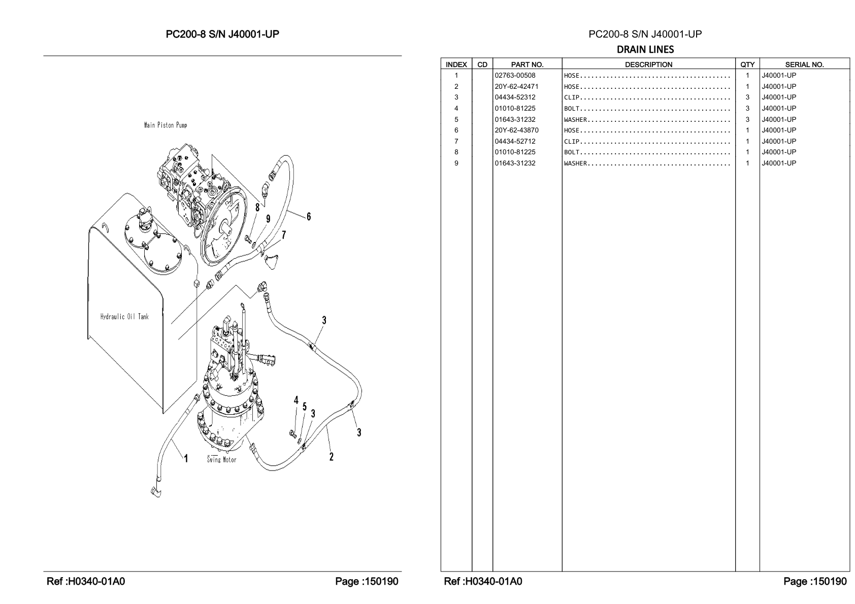 OEM exploded diagram and parts table — Clip
