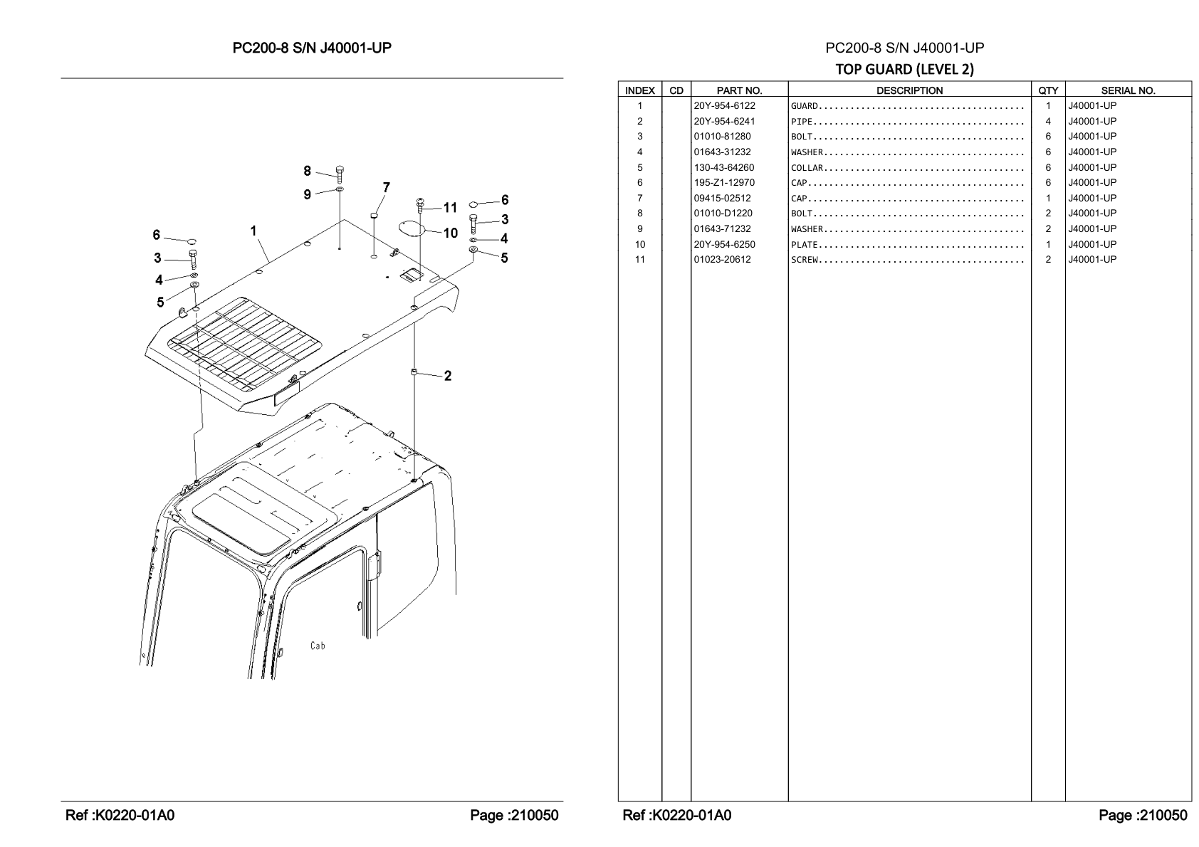 OEM exploded diagram and parts table — Screw