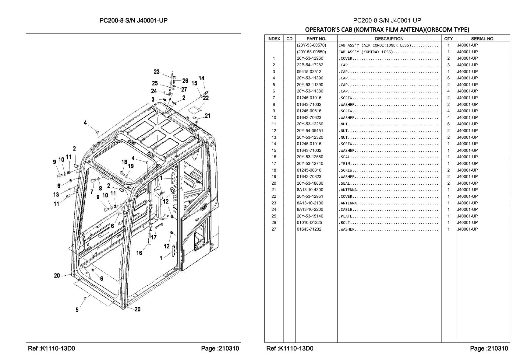 OEM exploded diagram and parts table — Screw
