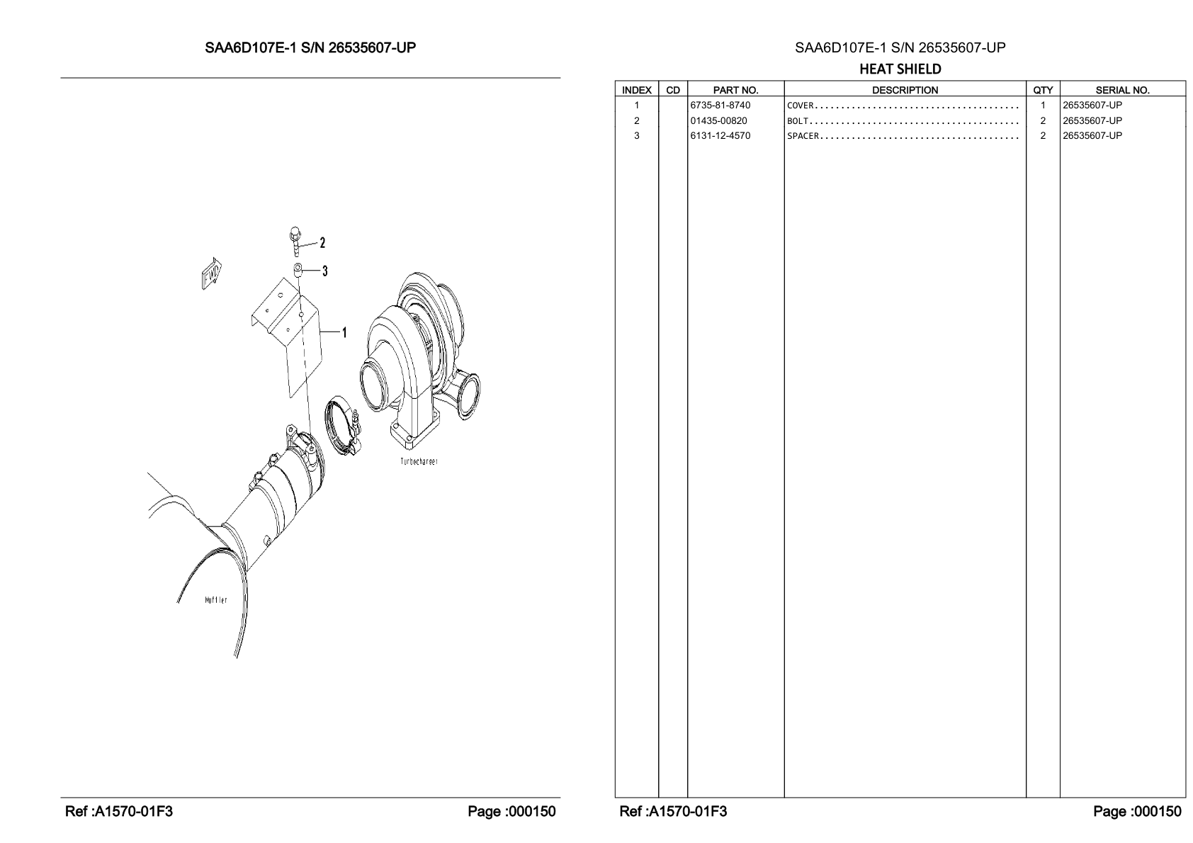 OEM exploded diagram and parts table — Spacer