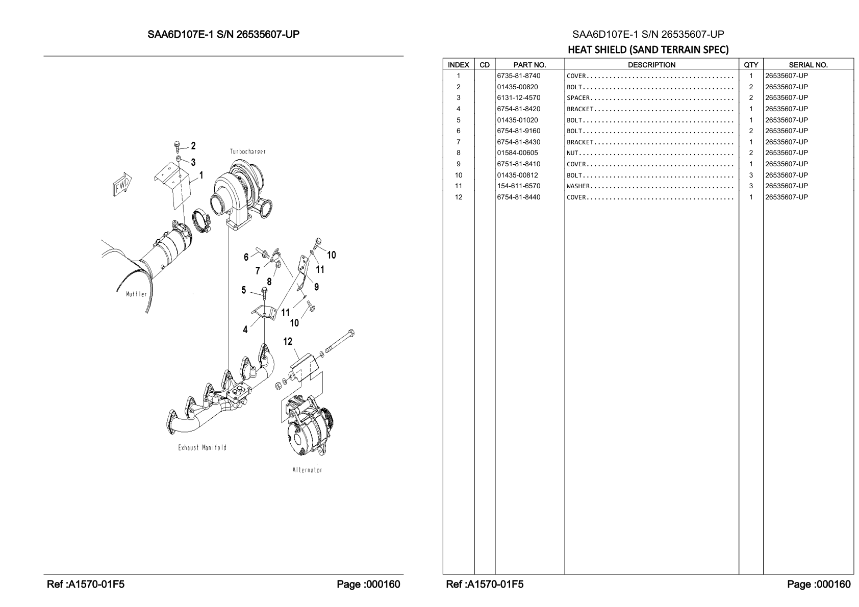 OEM exploded diagram and parts table — Bolt