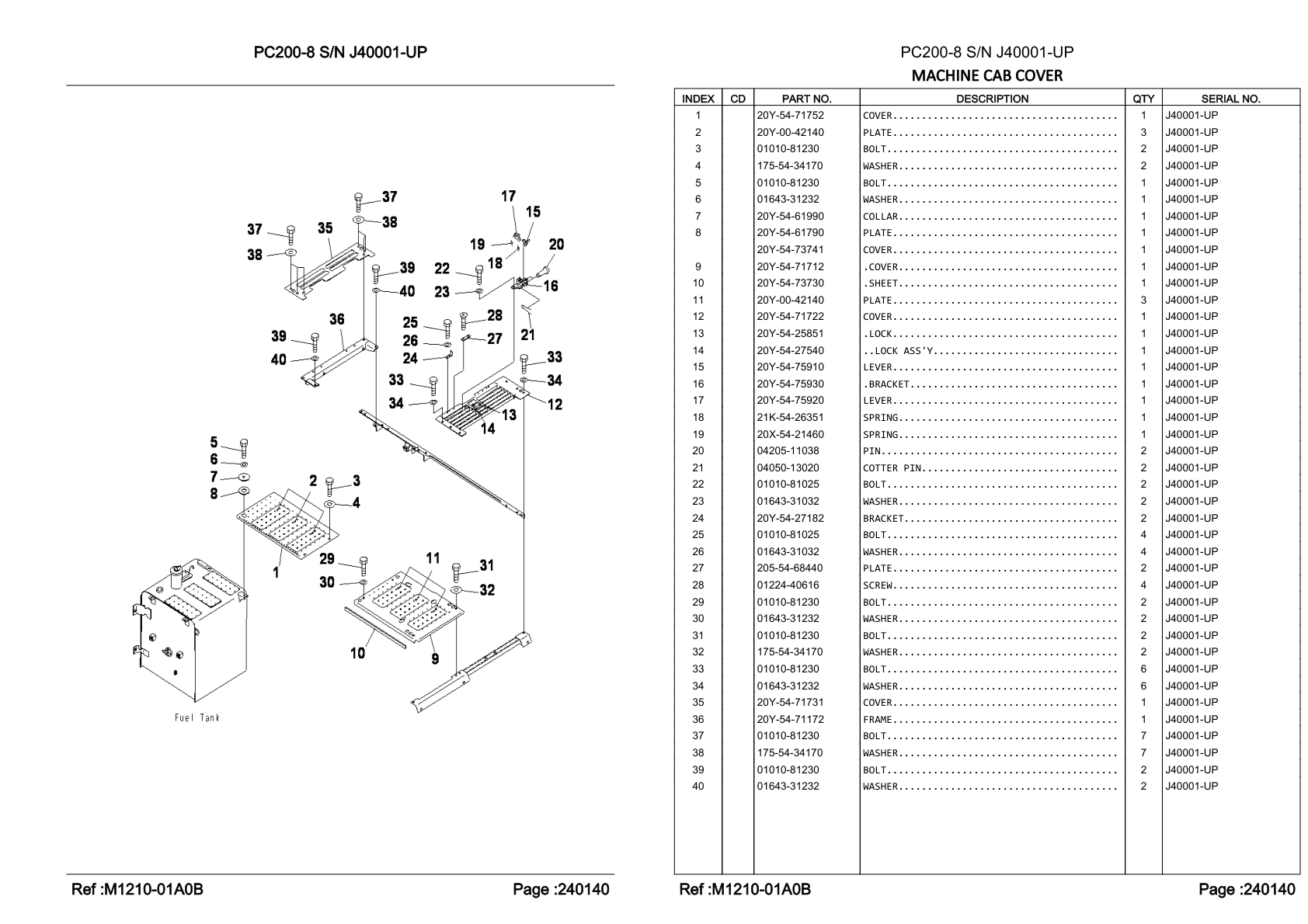 OEM exploded diagram and parts table — Plate