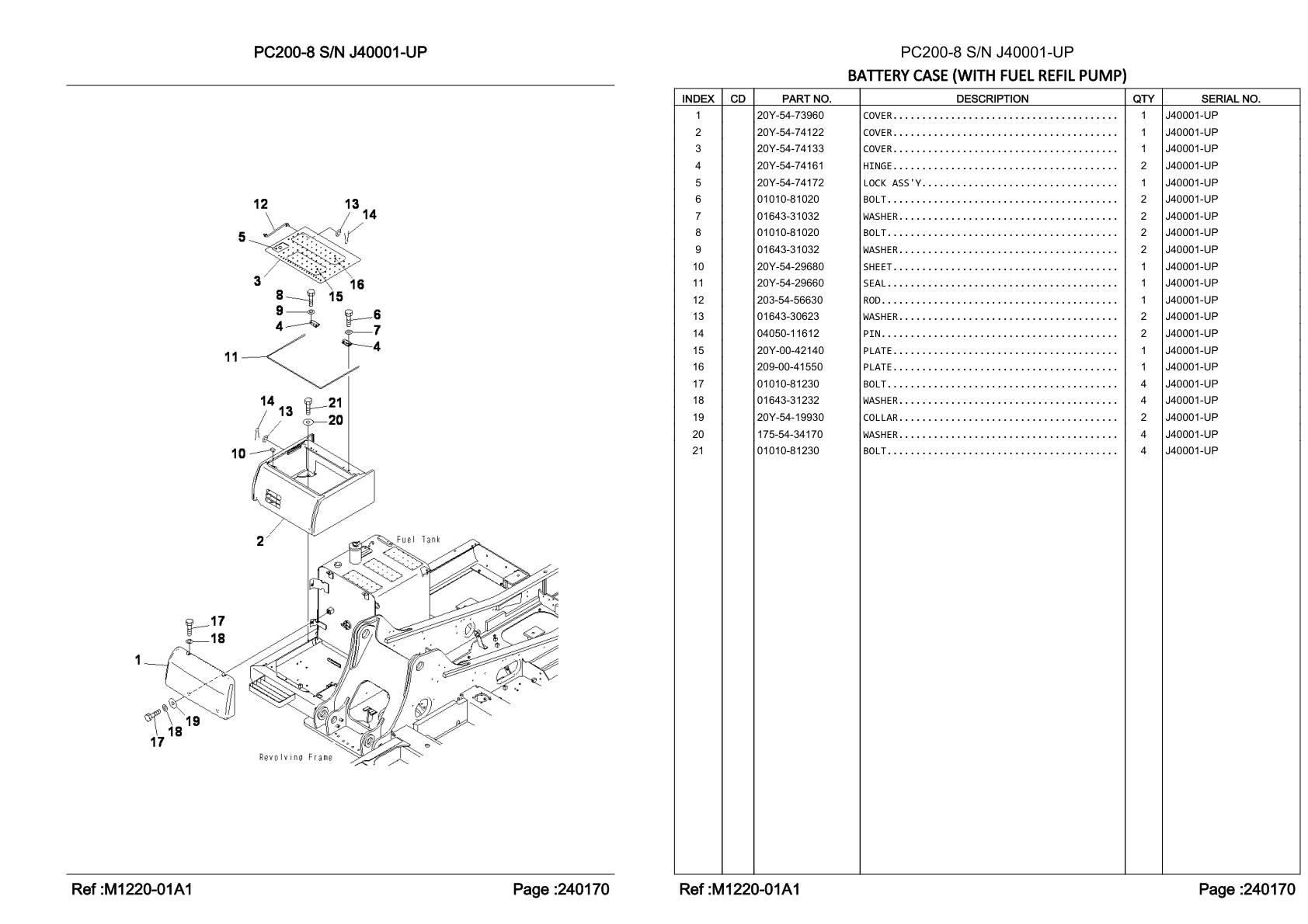 OEM exploded diagram and parts table — Plate