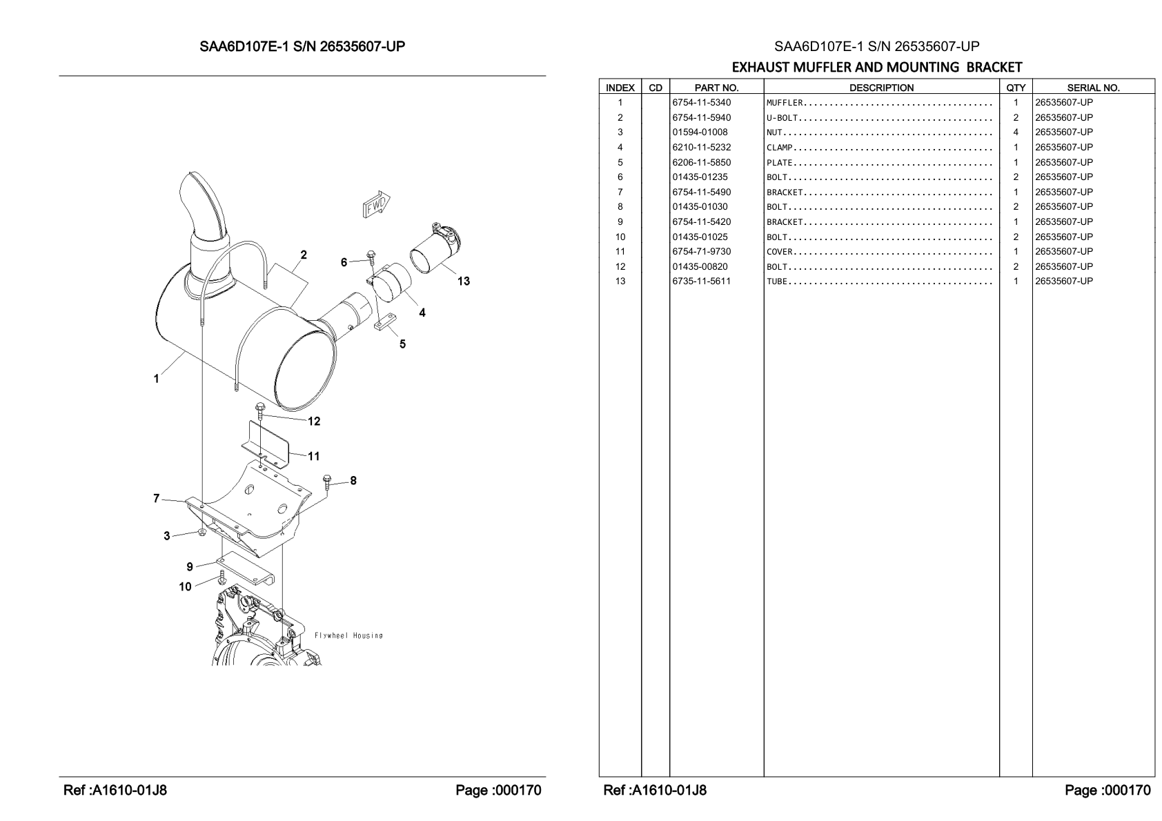 OEM exploded diagram and parts table — Bolt