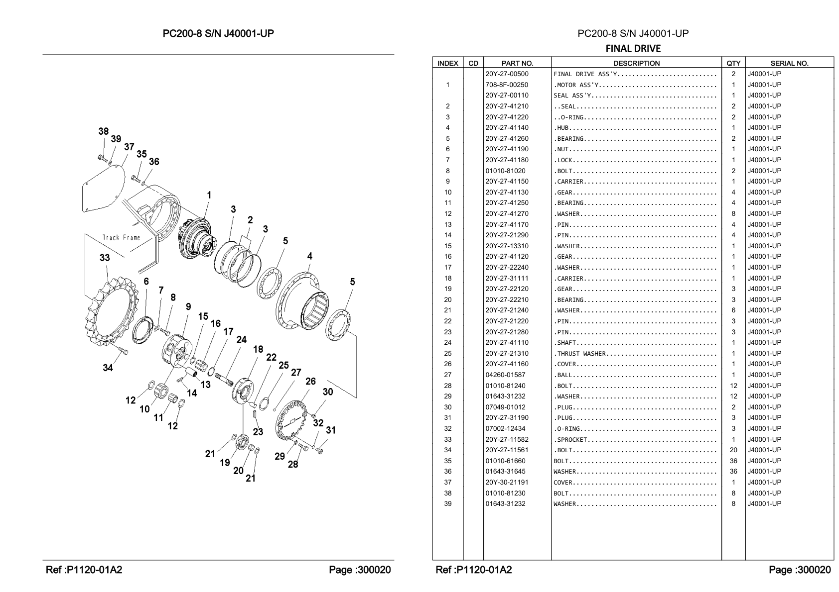 OEM exploded diagram and parts table — Motor Assembly