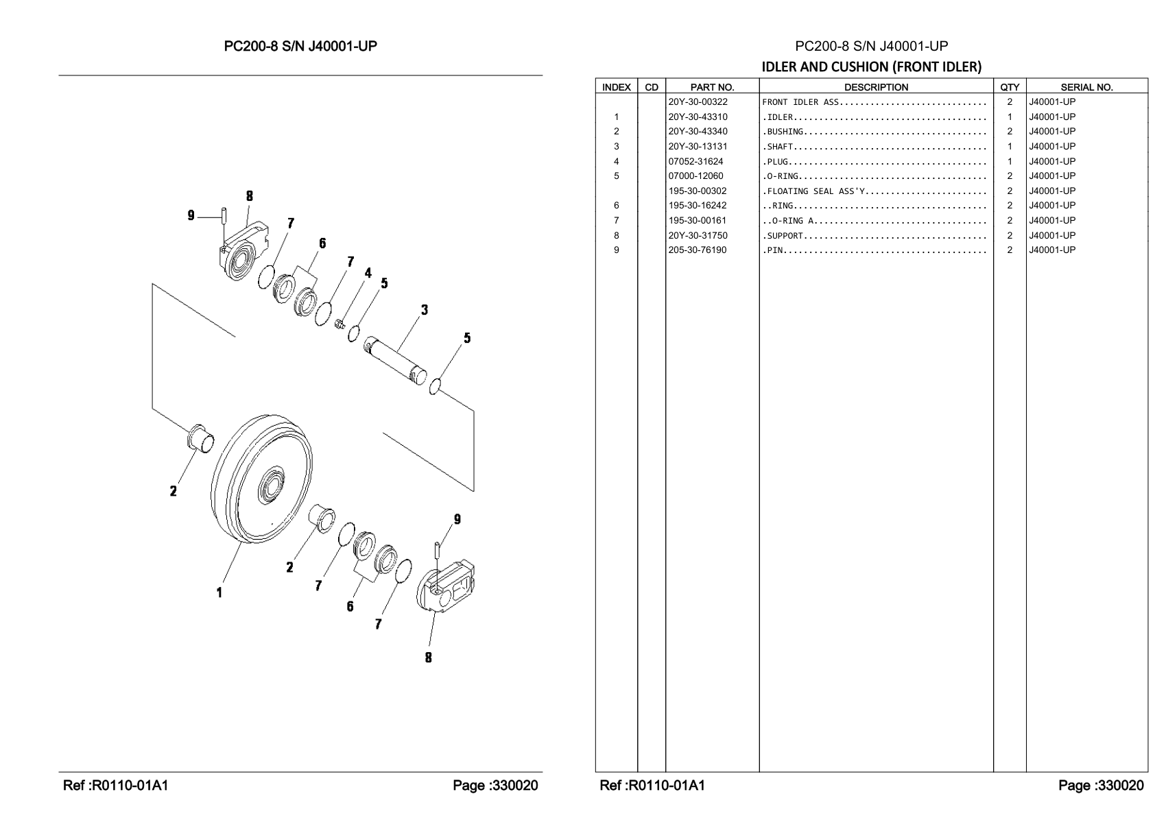 O-ring 07000-12060 for Komatsu PC200-8 Hydraulic Excavator