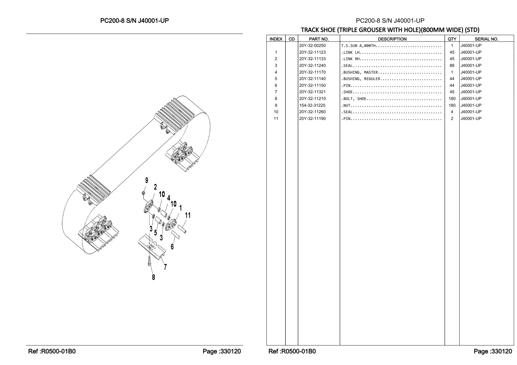 OEM exploded diagram and parts table — Nut