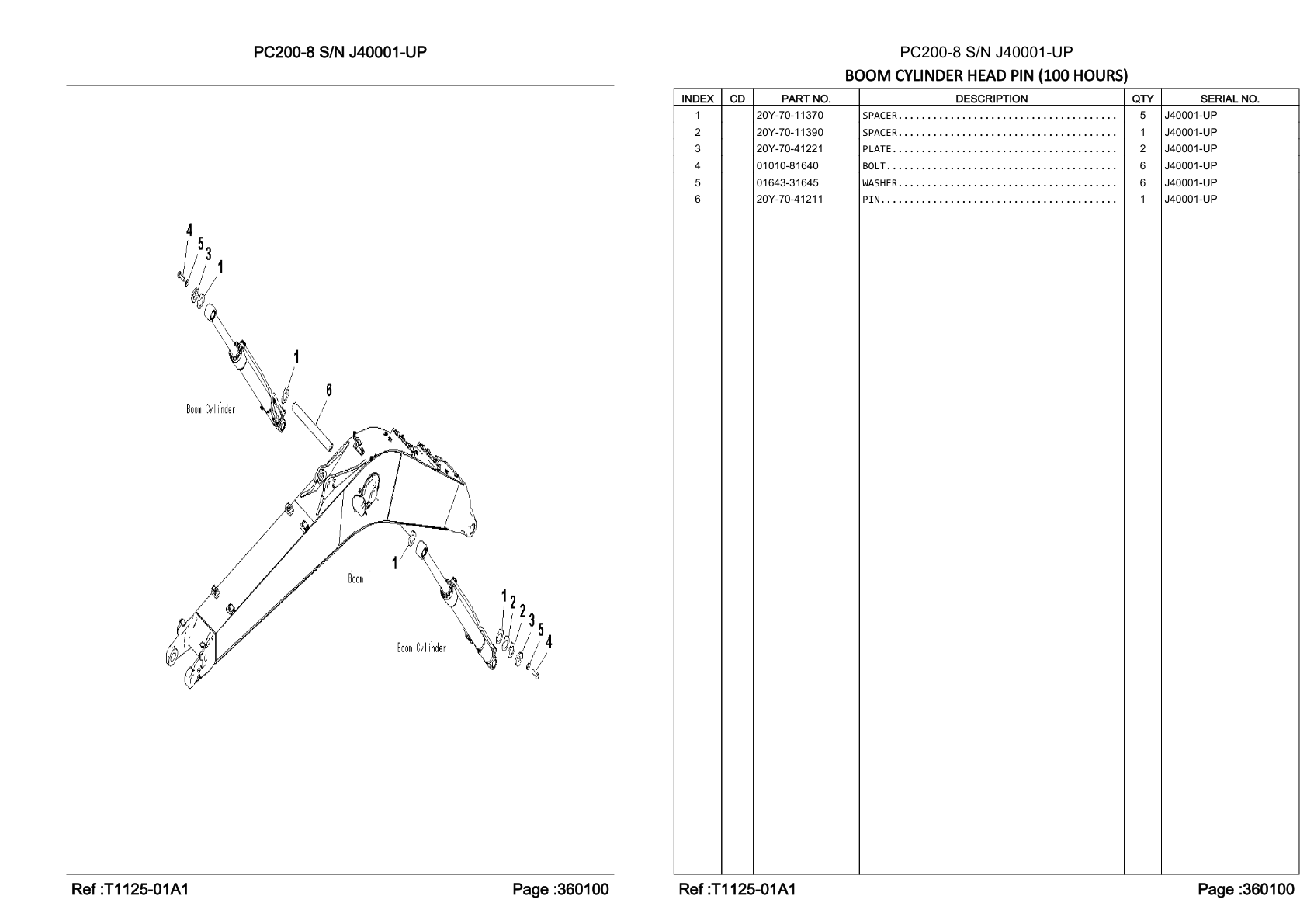 OEM exploded diagram and parts table — Plate