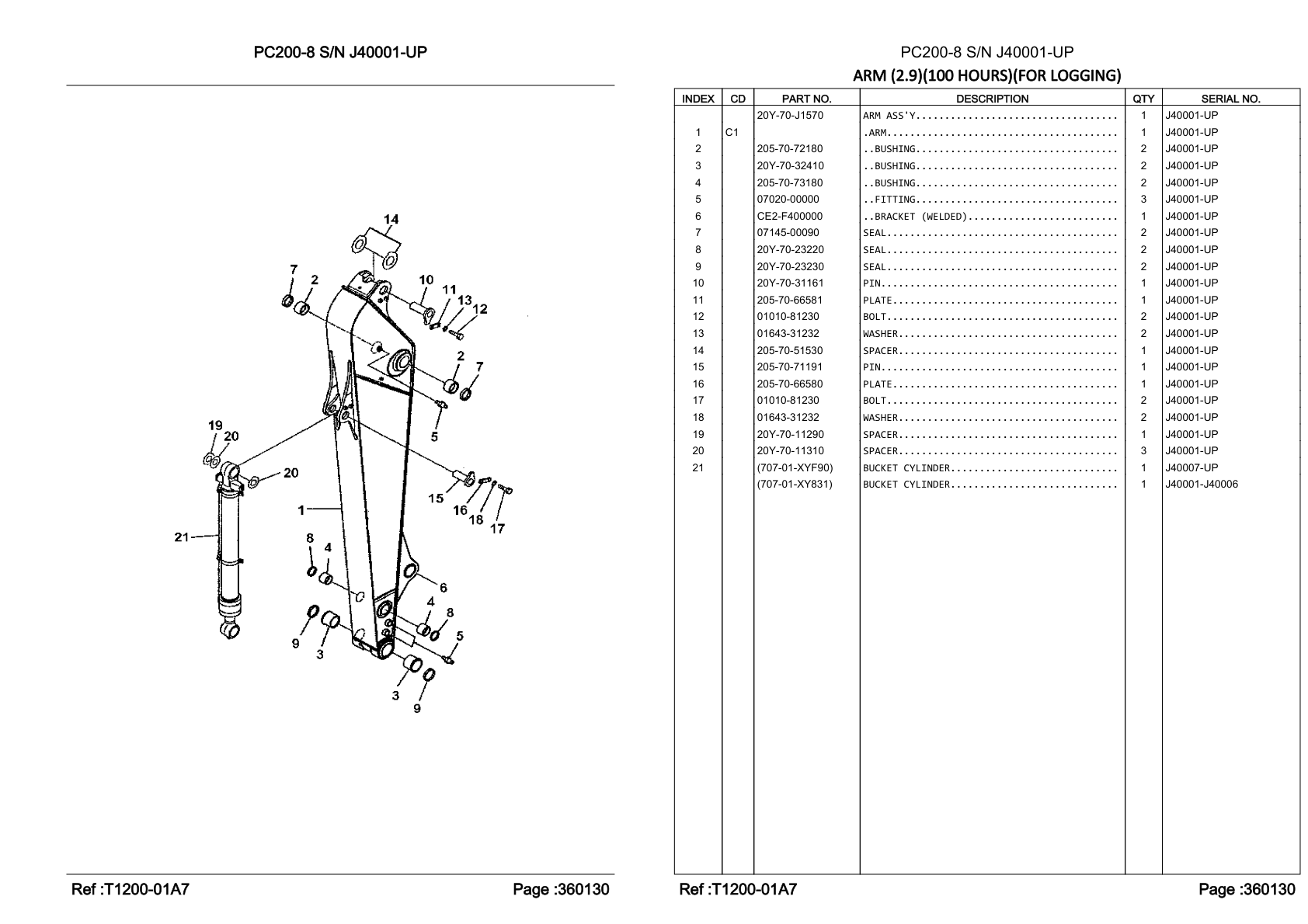 OEM exploded diagram and parts table — Bracket (welded)