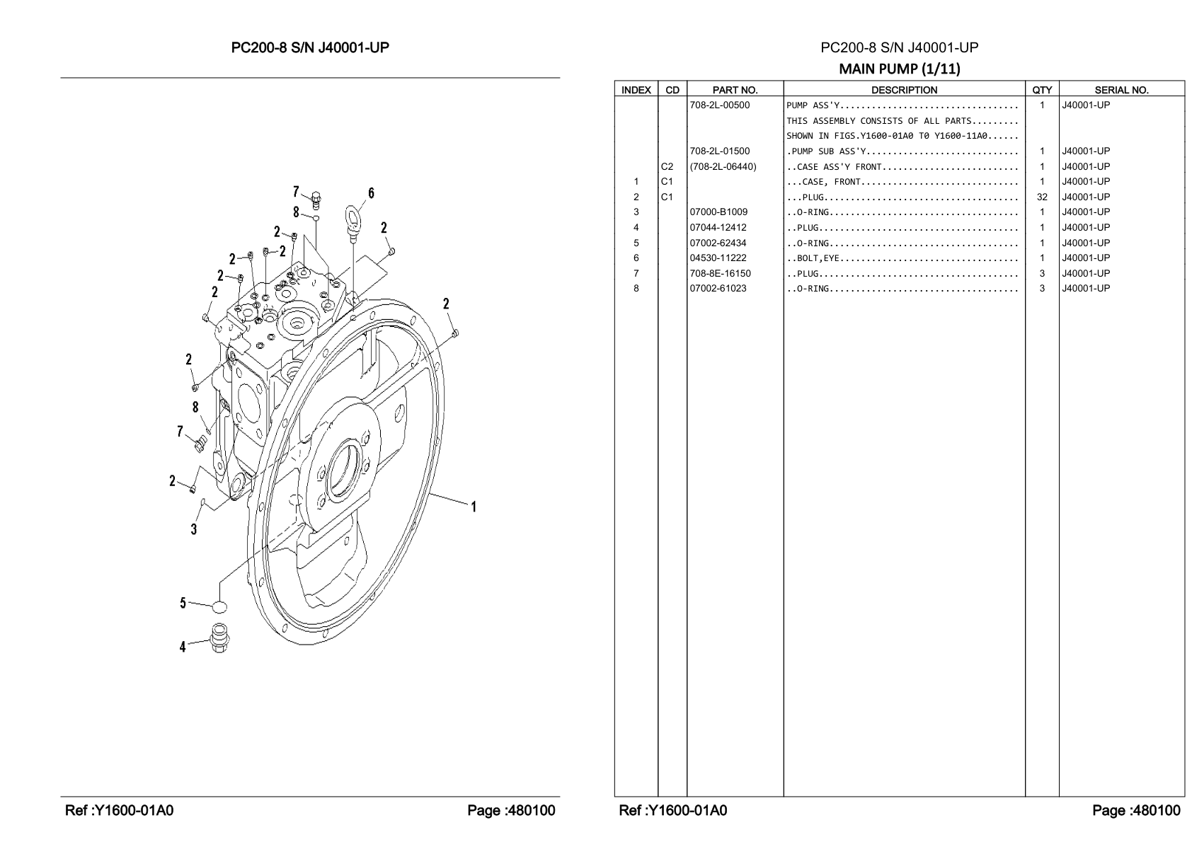 OEM exploded diagram and parts table — Plug