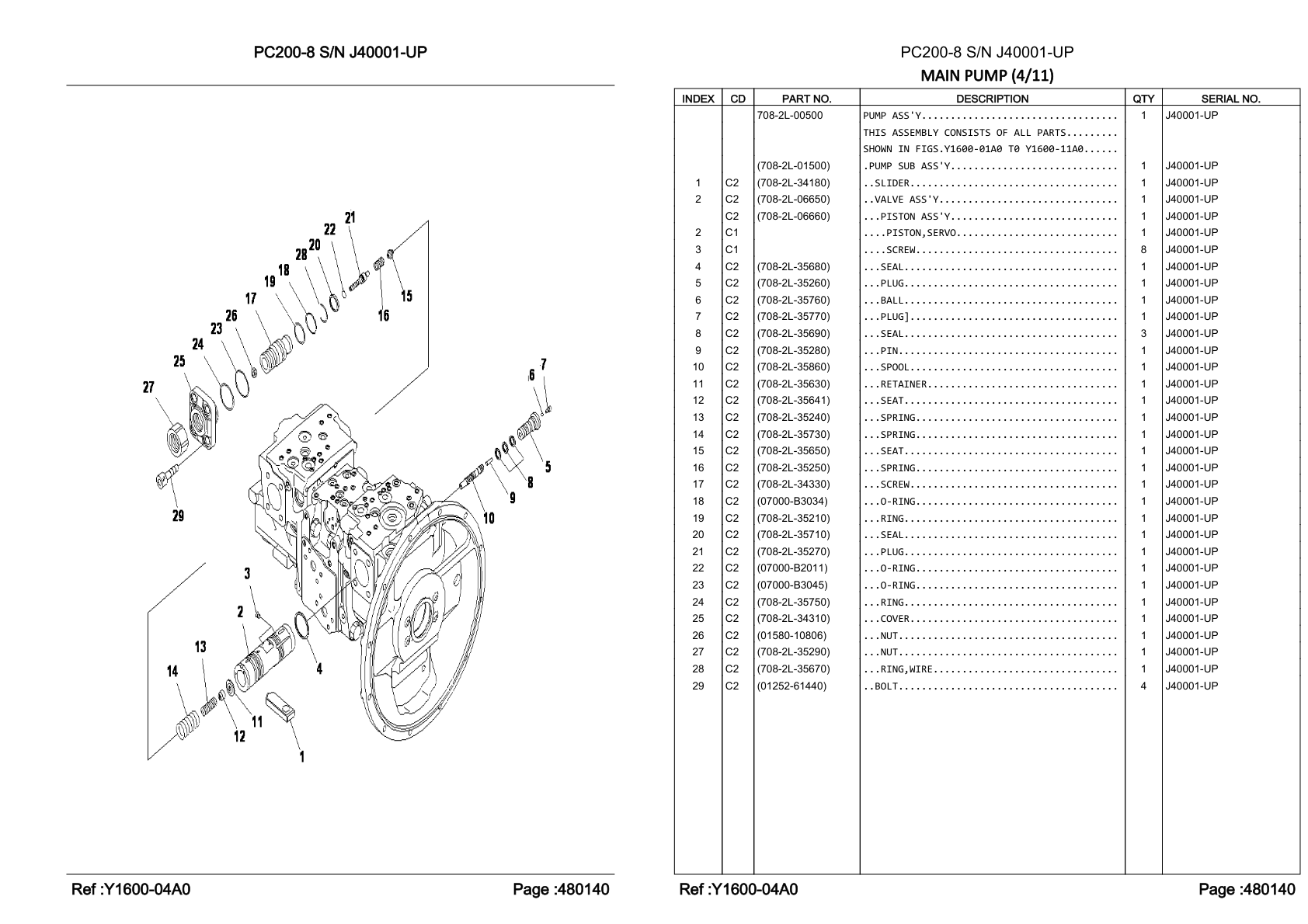 OEM exploded diagram and parts table — Nut