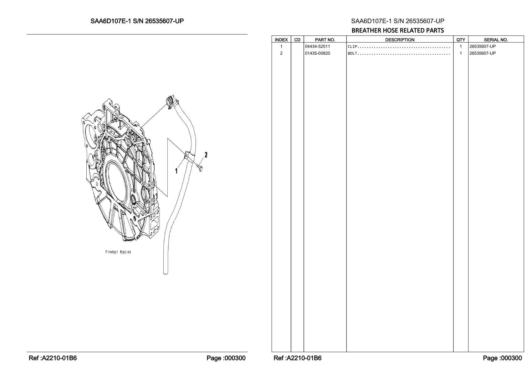 OEM exploded diagram and parts table — Clip