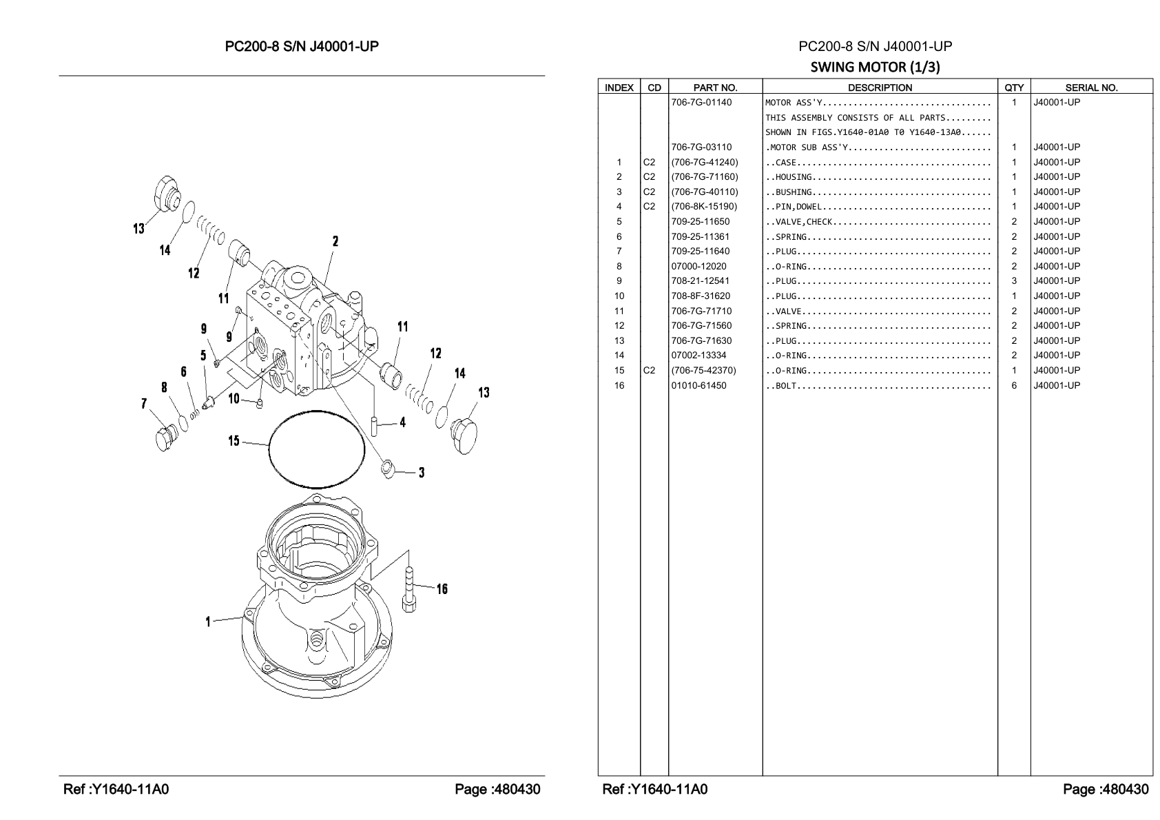 Bolt 01010-61450 for Komatsu PC200-8 Hydraulic Excavator
