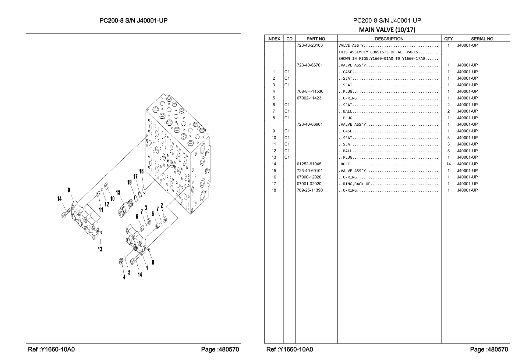 OEM exploded diagram and parts table — O-ring