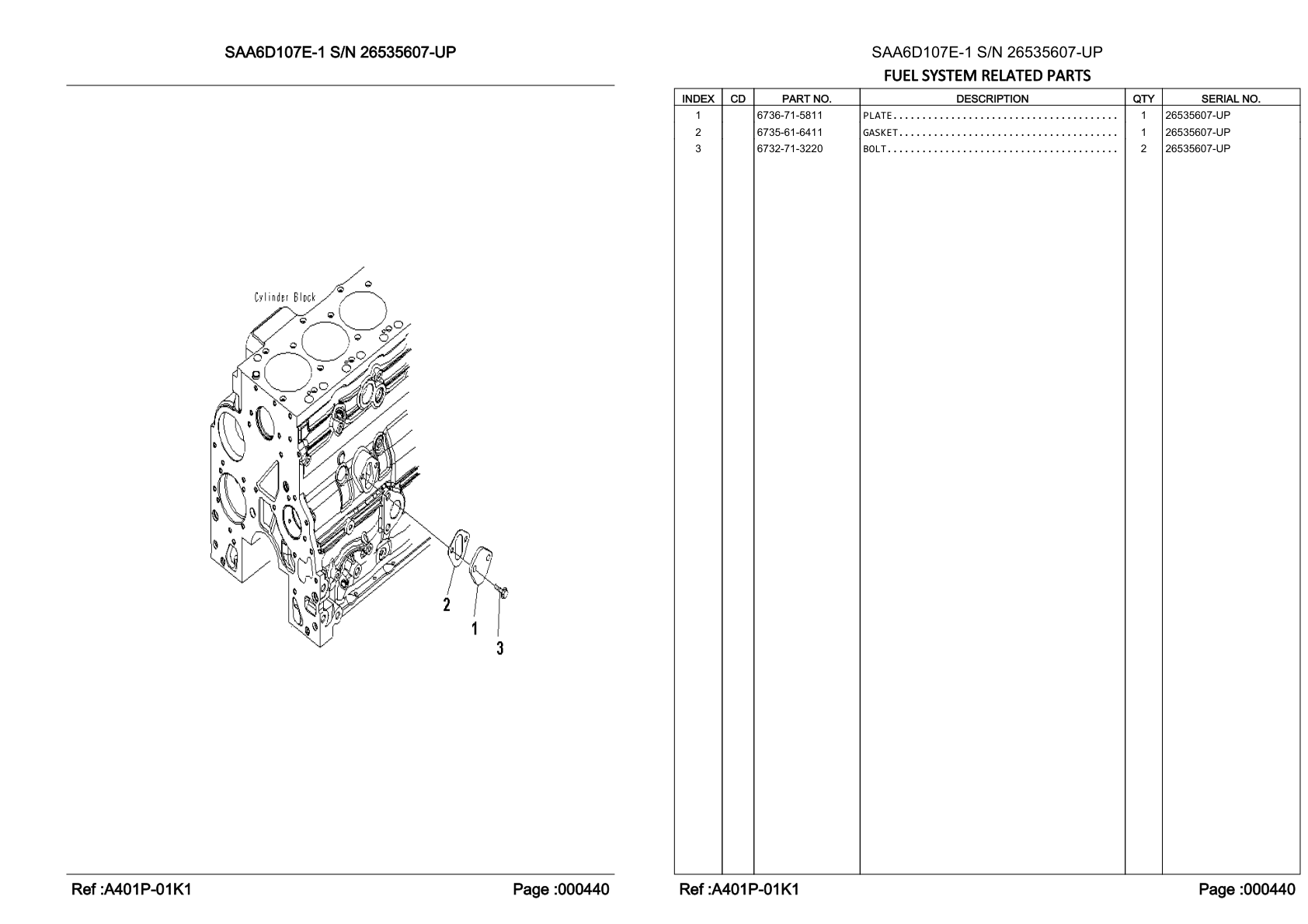 OEM exploded diagram and parts table — Gasket