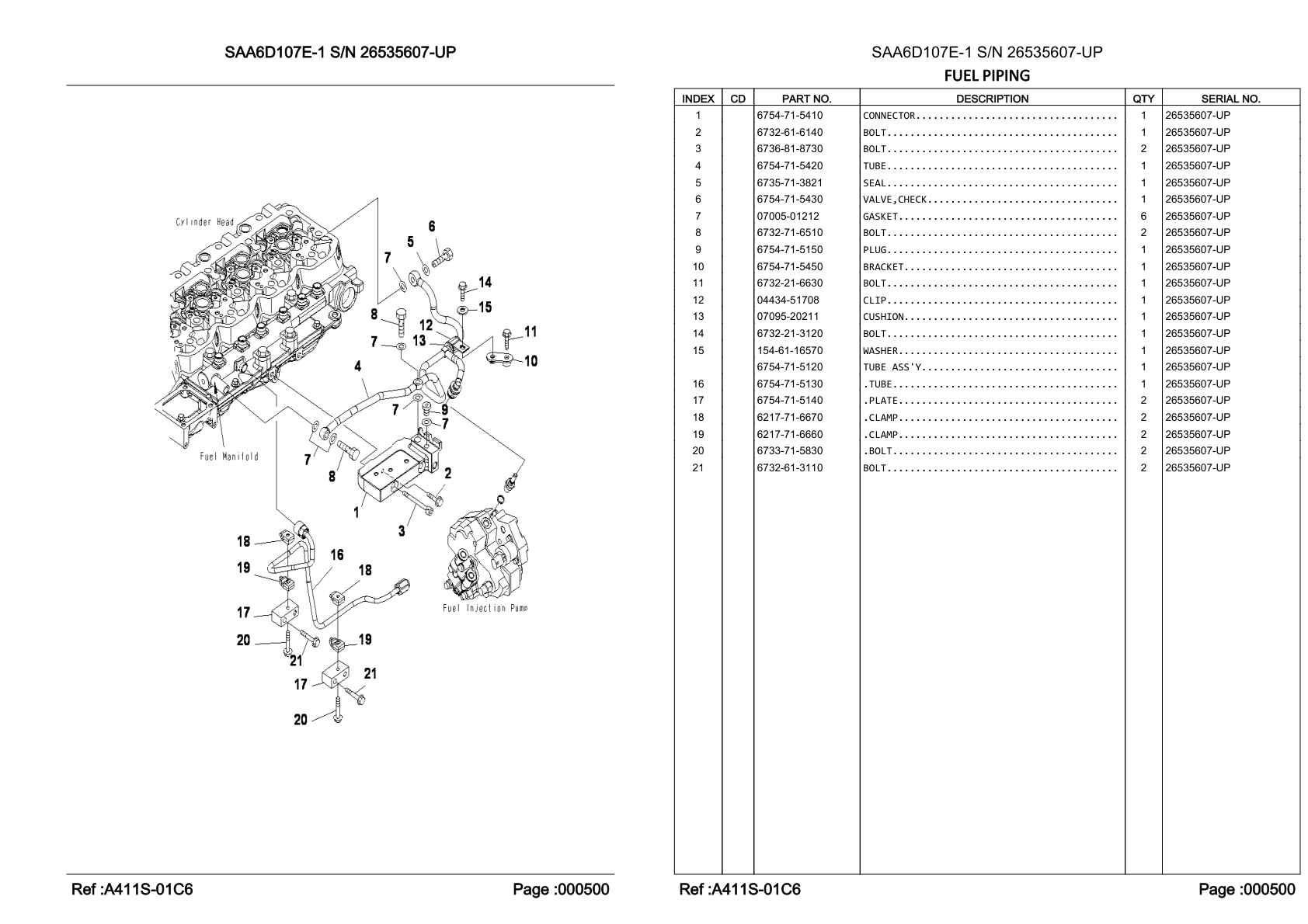 OEM exploded diagram and parts table — Bolt
