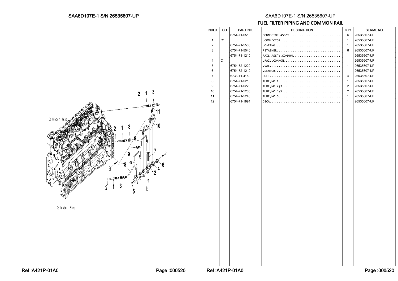 OEM exploded diagram and parts table — Bolt