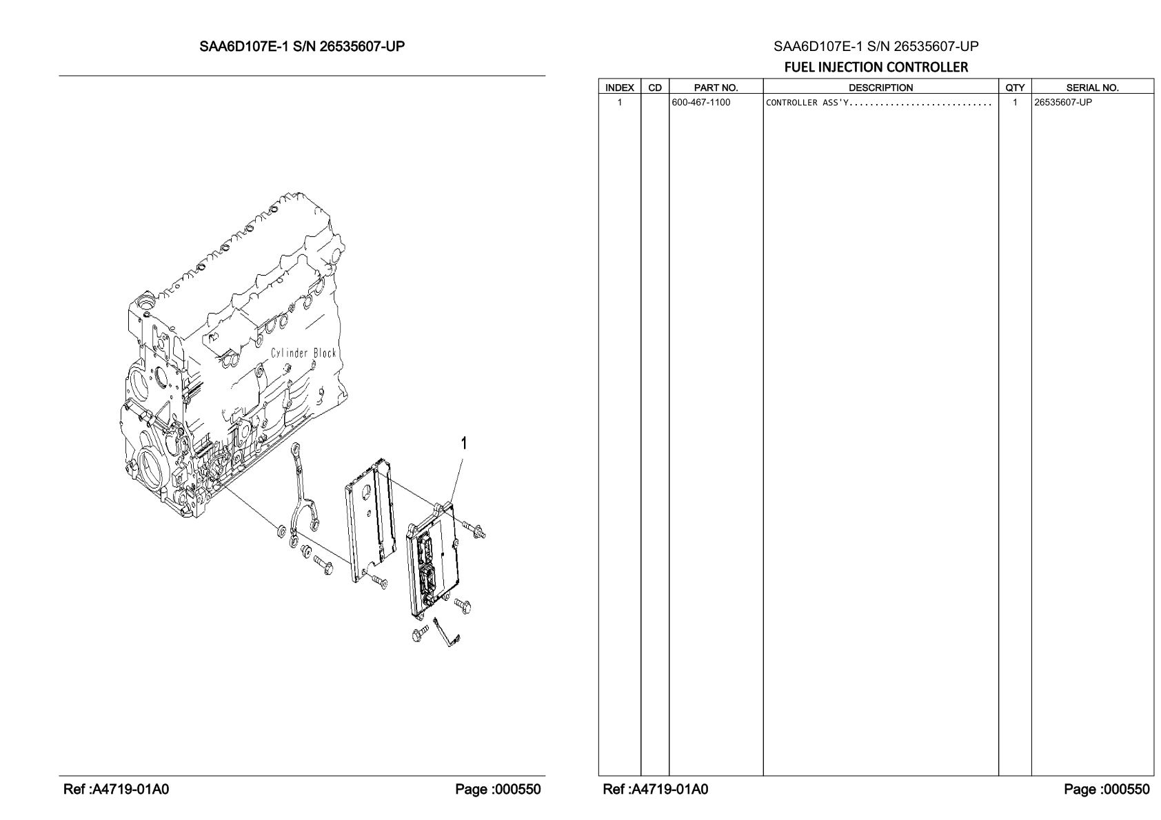 OEM exploded diagram and parts table — Controller Assembly
