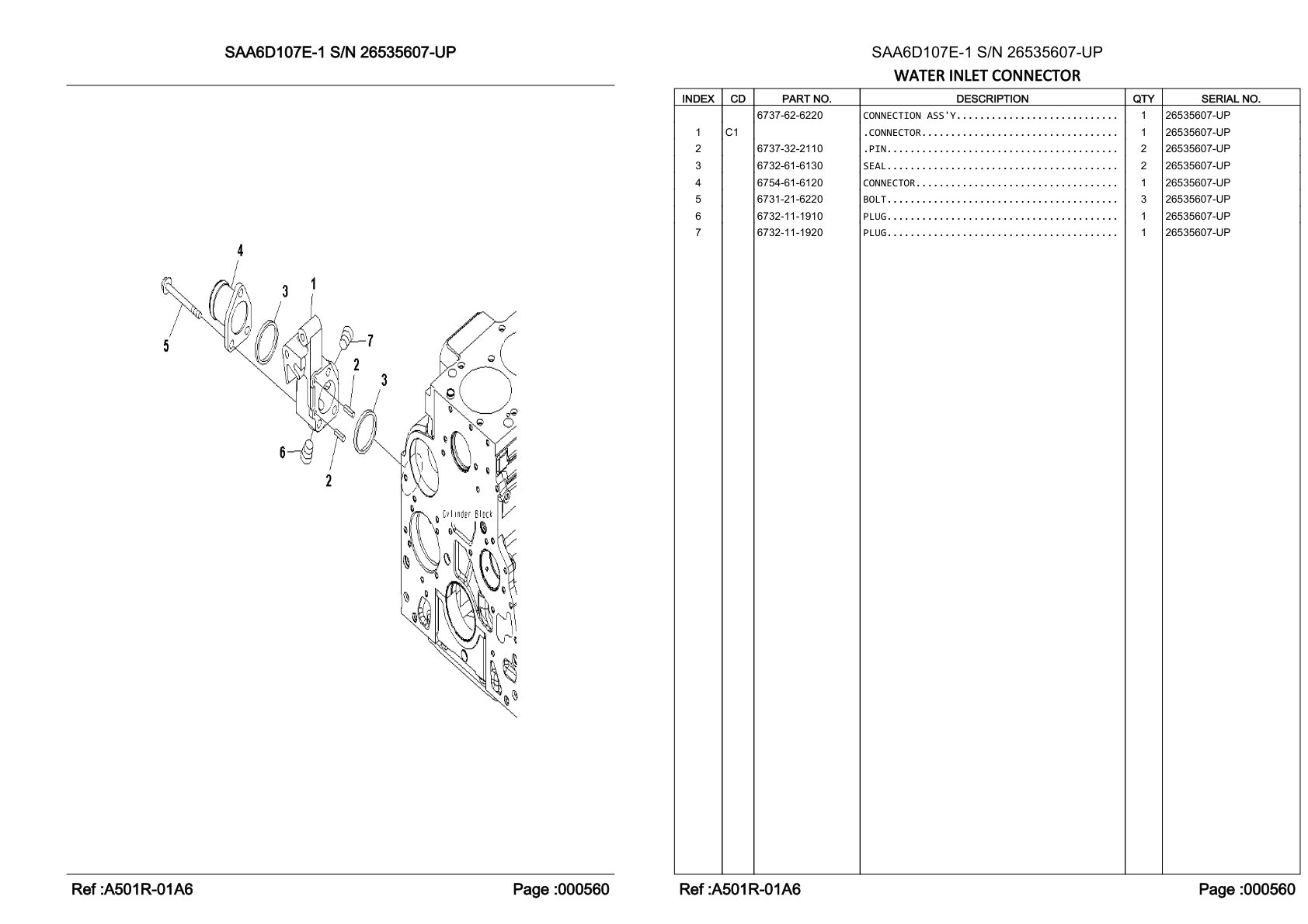 OEM exploded diagram and parts table — Connection Assembly
