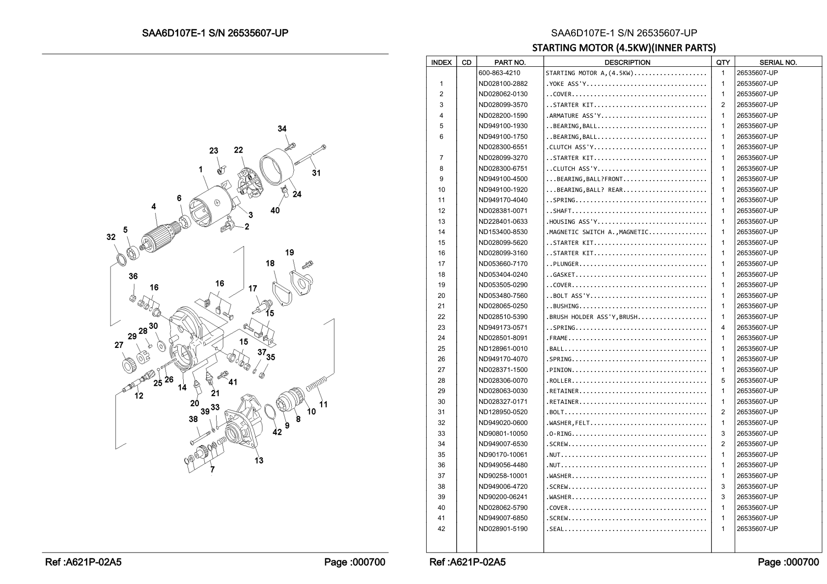 OEM exploded diagram and parts table — Bolt Assembly