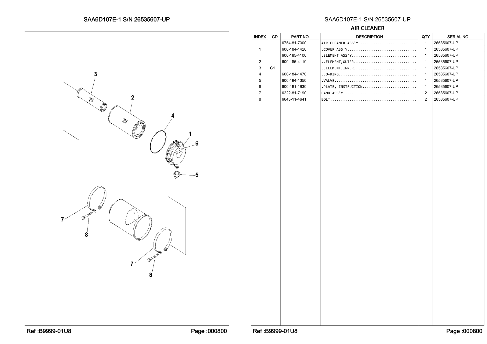 OEM exploded diagram and parts table — Element Assembly